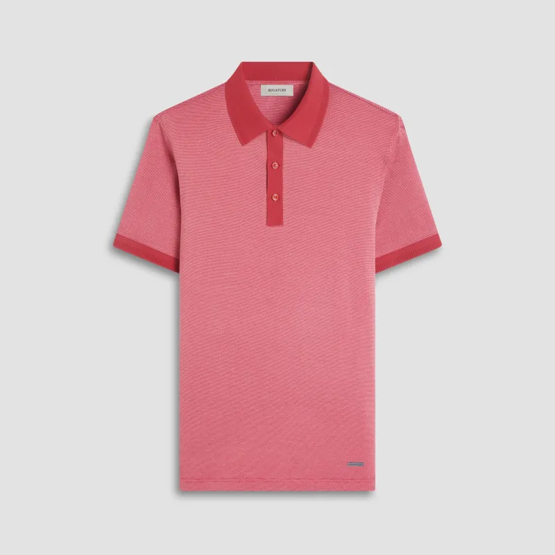 Two-Tone Bird's Eye Polo Shirt sold by Bugatchi