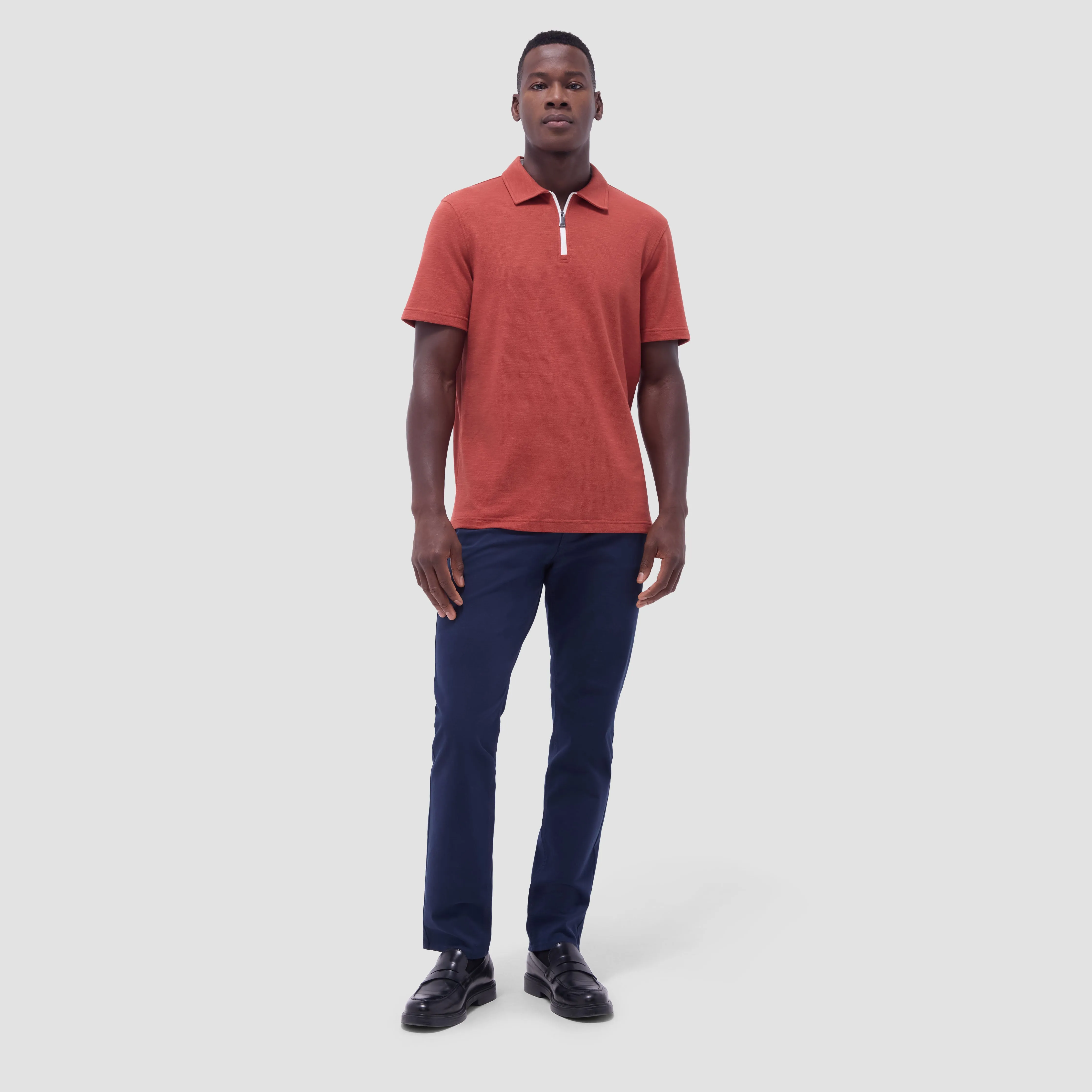 Performance Heather Quarter-Zip Polo Shirt sold by Bugatchi product image thumbnail 5