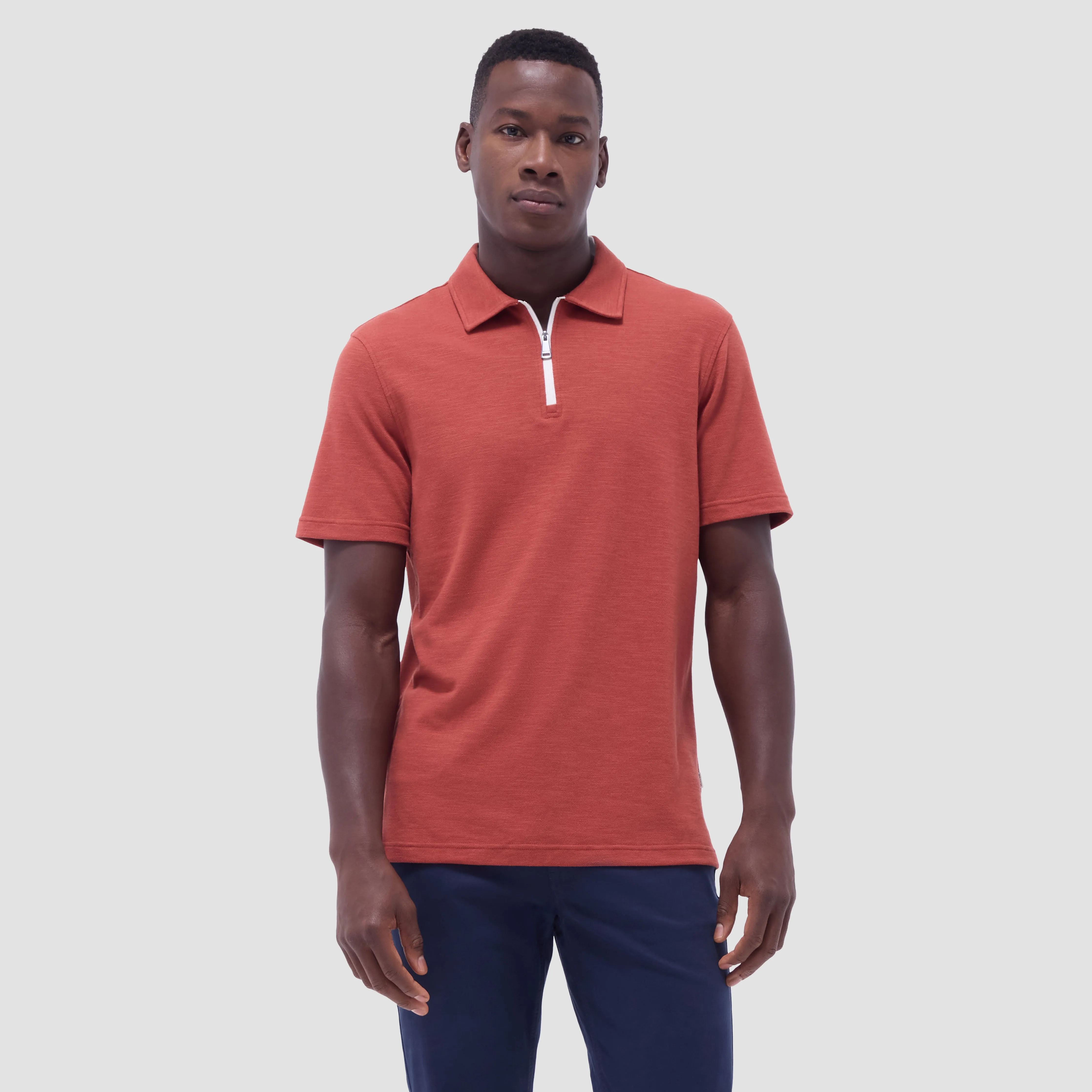 Performance Heather Quarter-Zip Polo Shirt sold by Bugatchi product image thumbnail 2
