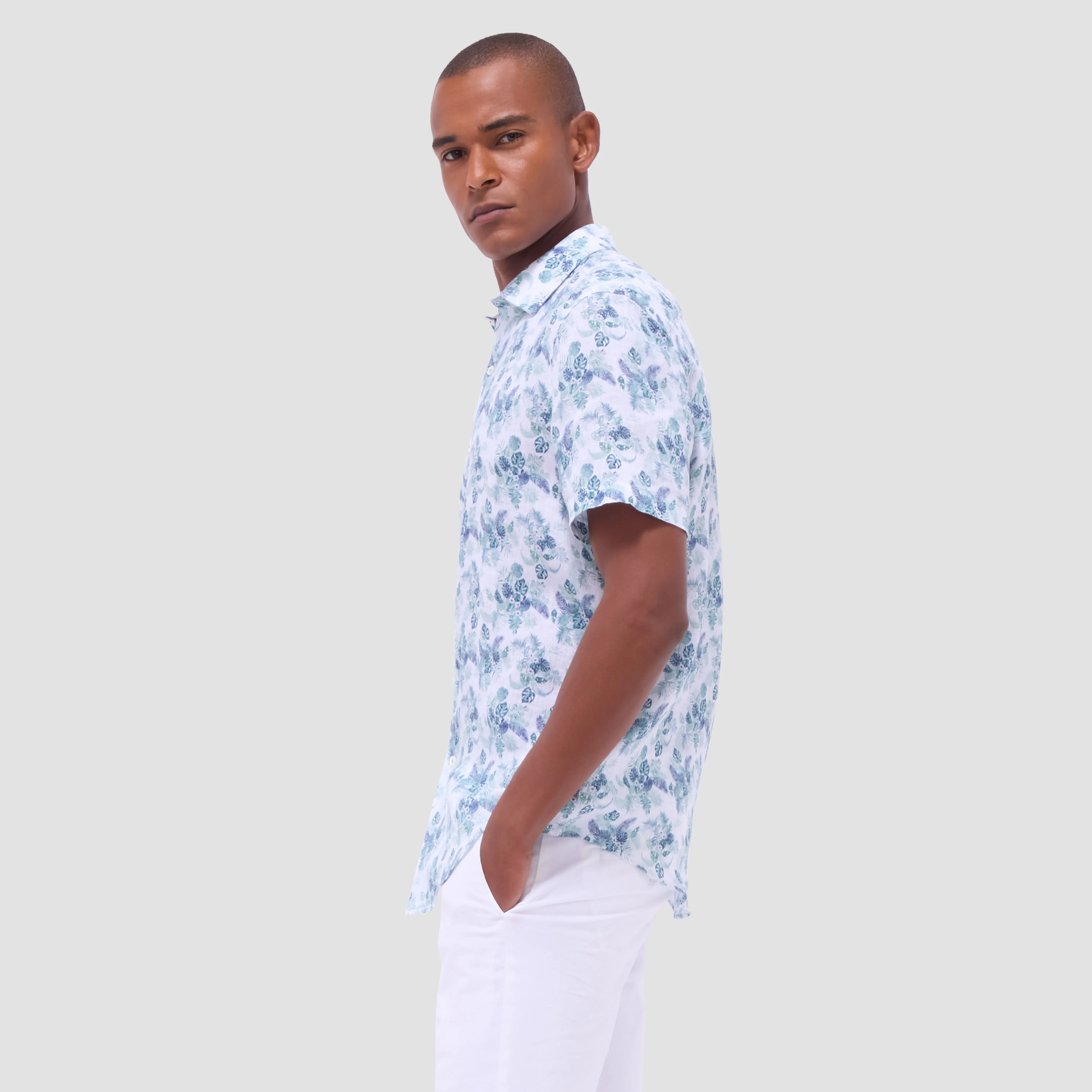 Orson Floral Short-Sleeve Shirt sold by Bugatchi product image thumbnail 3
