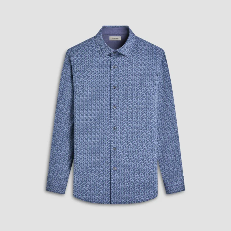 Jimmy Double-Sided Leaf & Solid OoohCotton Shirt sold by Bugatchi