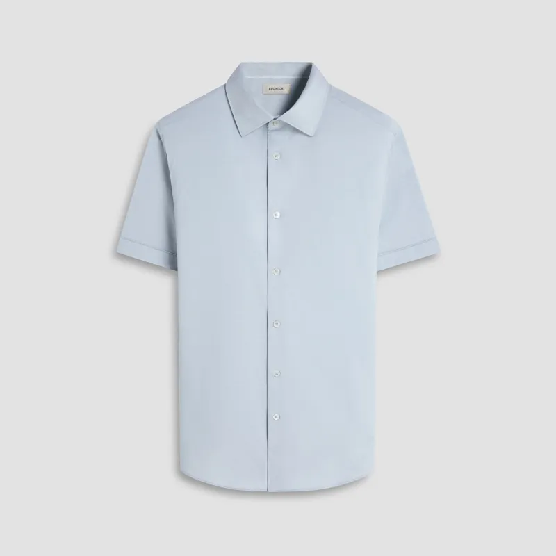 Myron Double-Sided Herringbone & Solid OoohCotton Short-Sleeve Shirt sold by Bugatchi