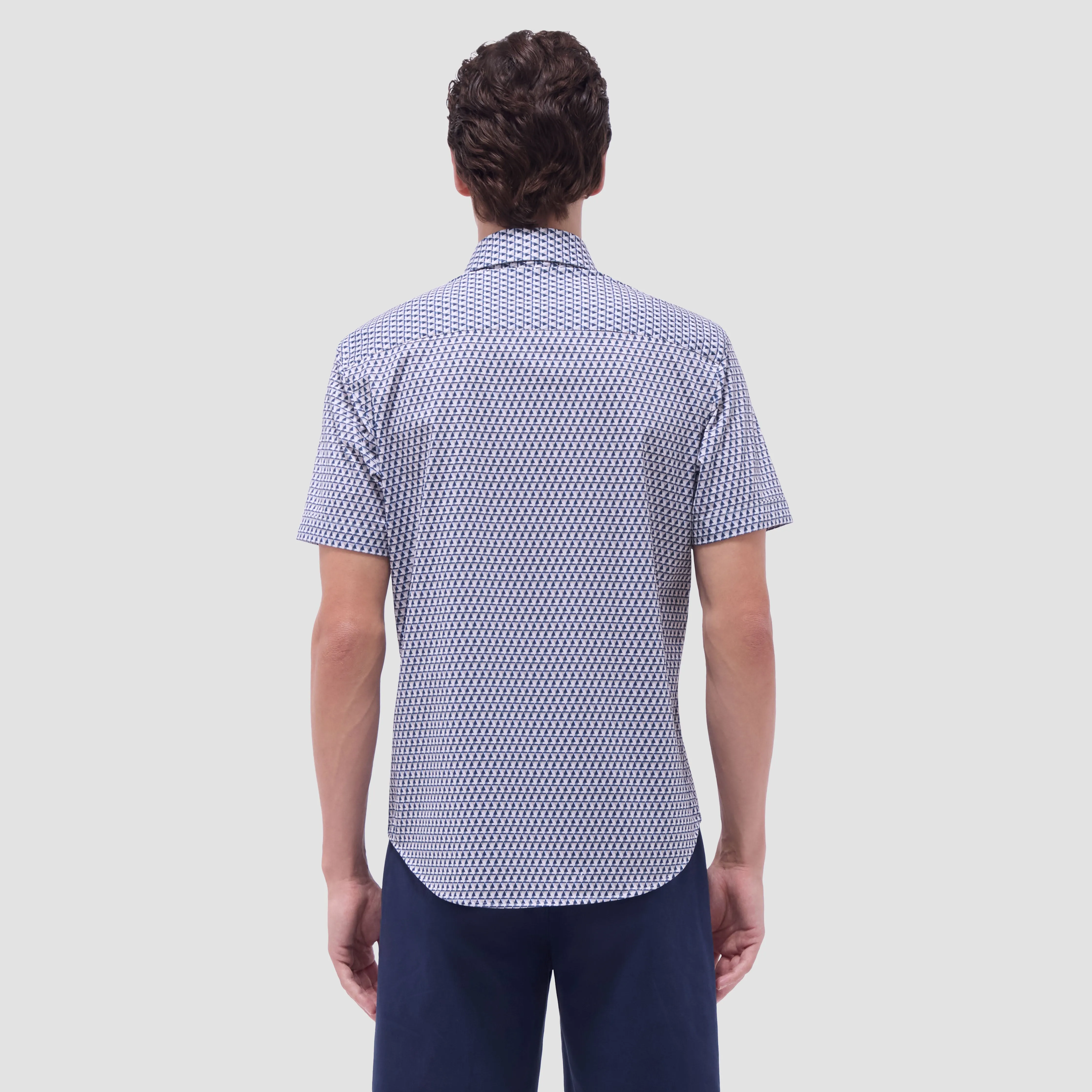 Miles Geometric OoohCotton Short-Sleeve Shirt sold by Bugatchi product image thumbnail 4
