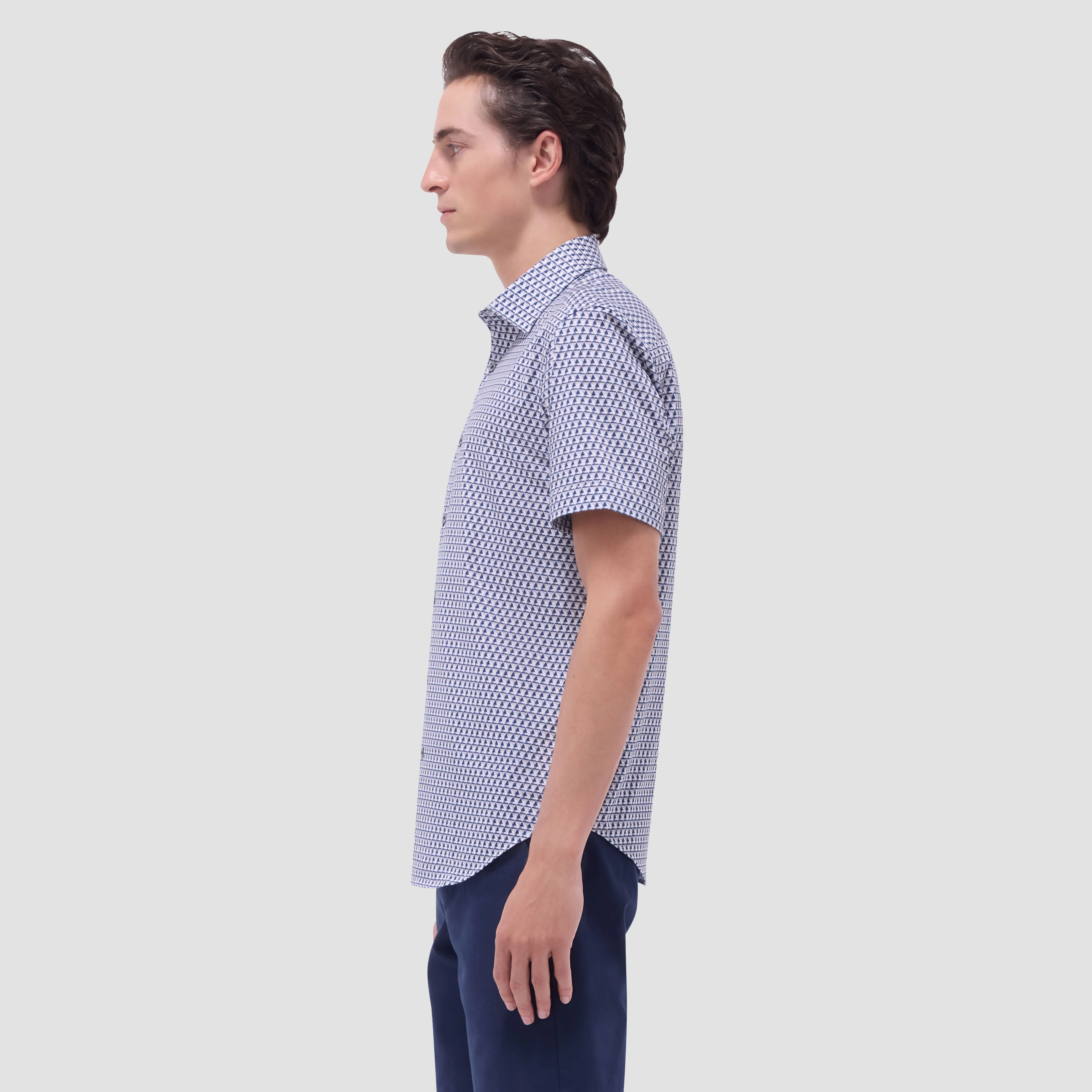 Miles Geometric OoohCotton Short-Sleeve Shirt sold by Bugatchi product image thumbnail 3