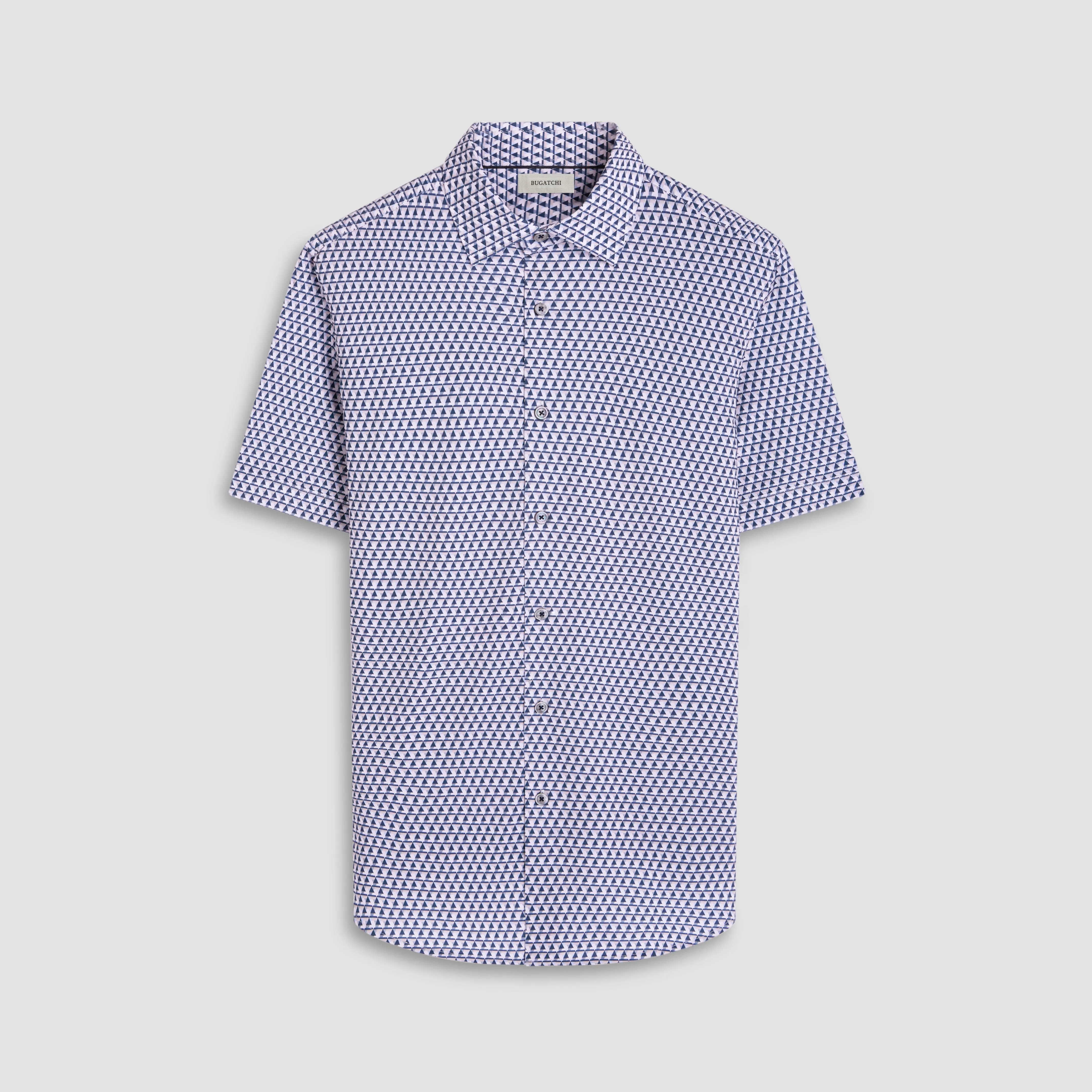 Miles Geometric OoohCotton Short-Sleeve Shirt sold by Bugatchi