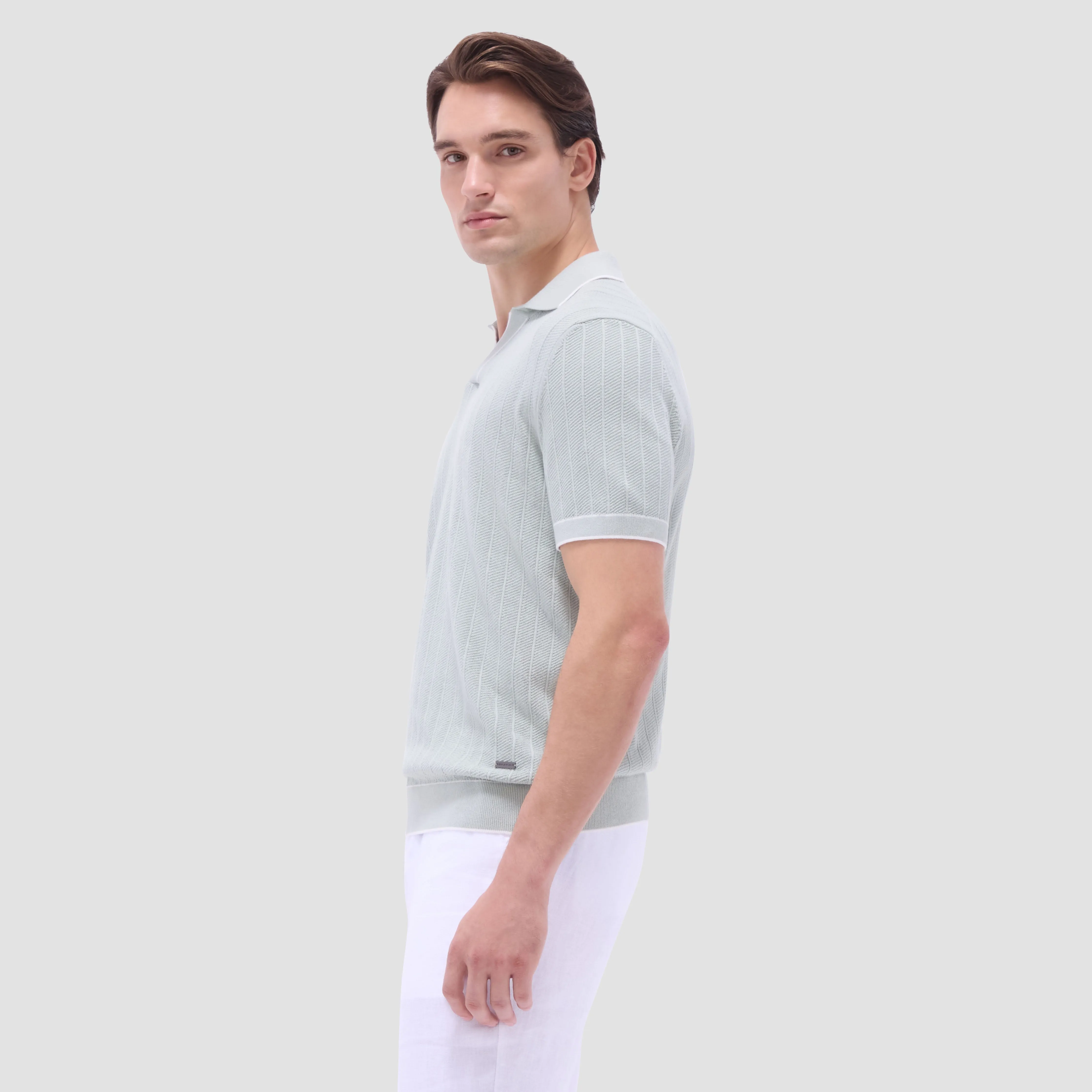 Wide Rib Short Sleeve Johnny Sweater sold by Bugatchi product image thumbnail 3