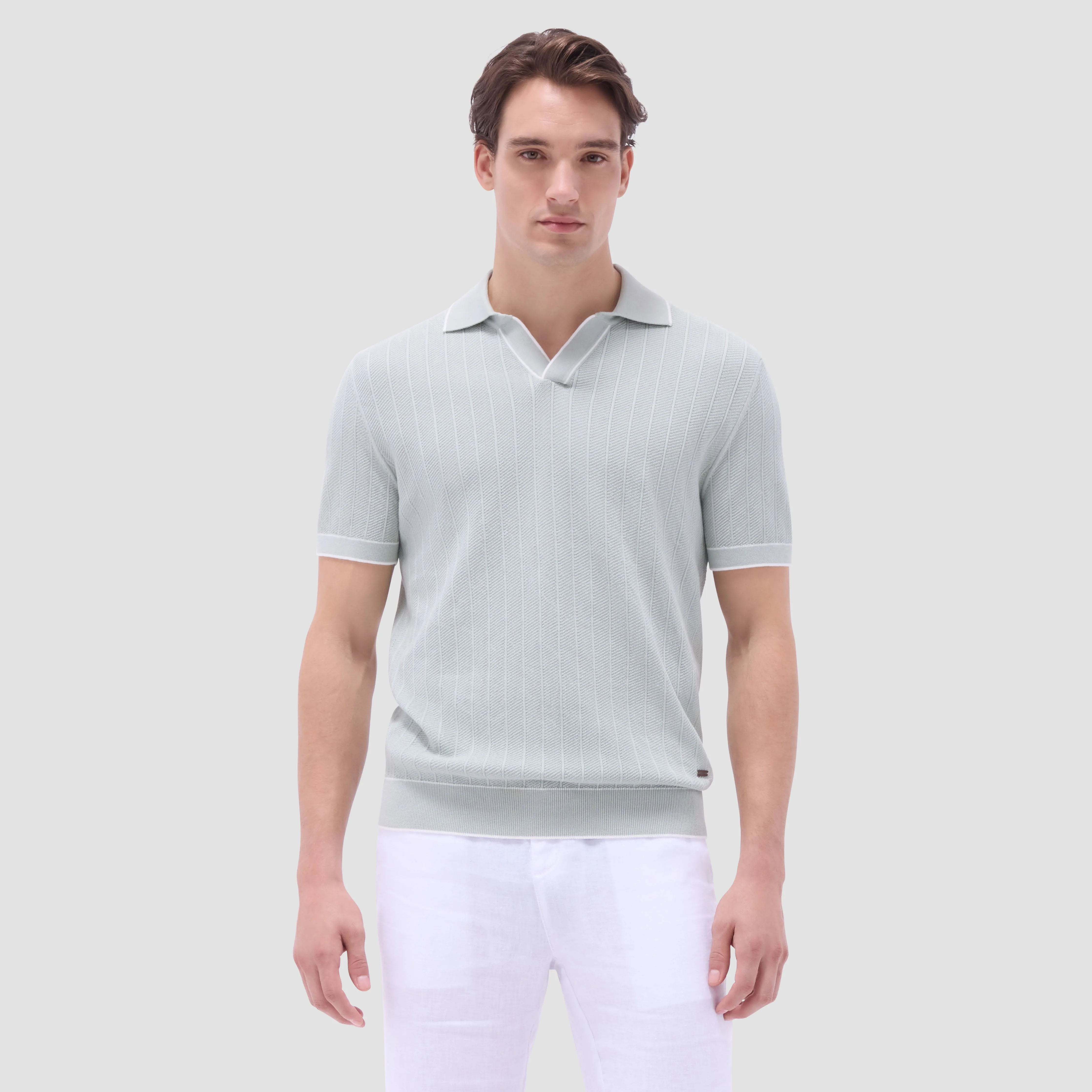 Wide Rib Short Sleeve Johnny Sweater sold by Bugatchi product image thumbnail 2
