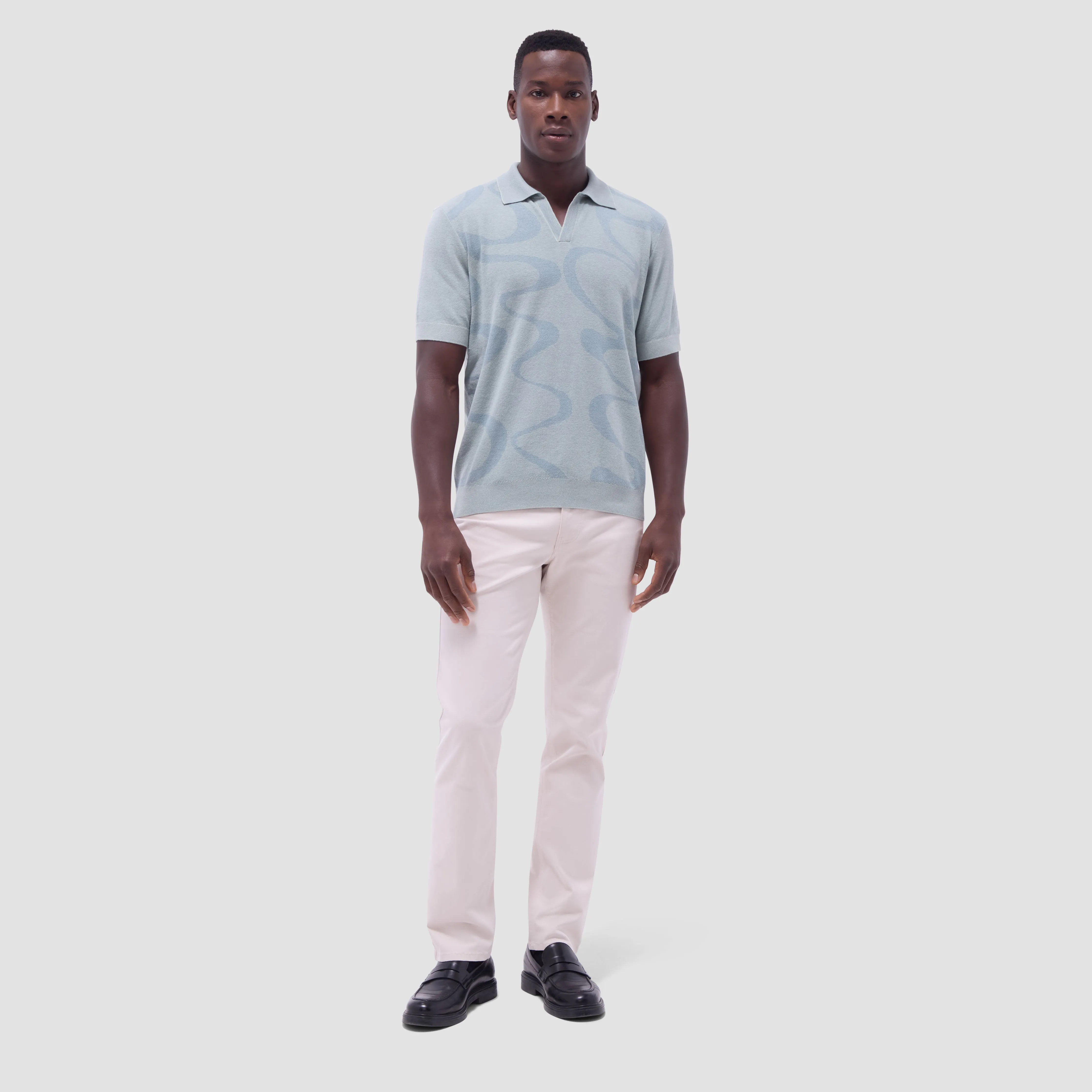 Abstract Knit Short Sleeve Johnny Sweater sold by Bugatchi product image thumbnail 5