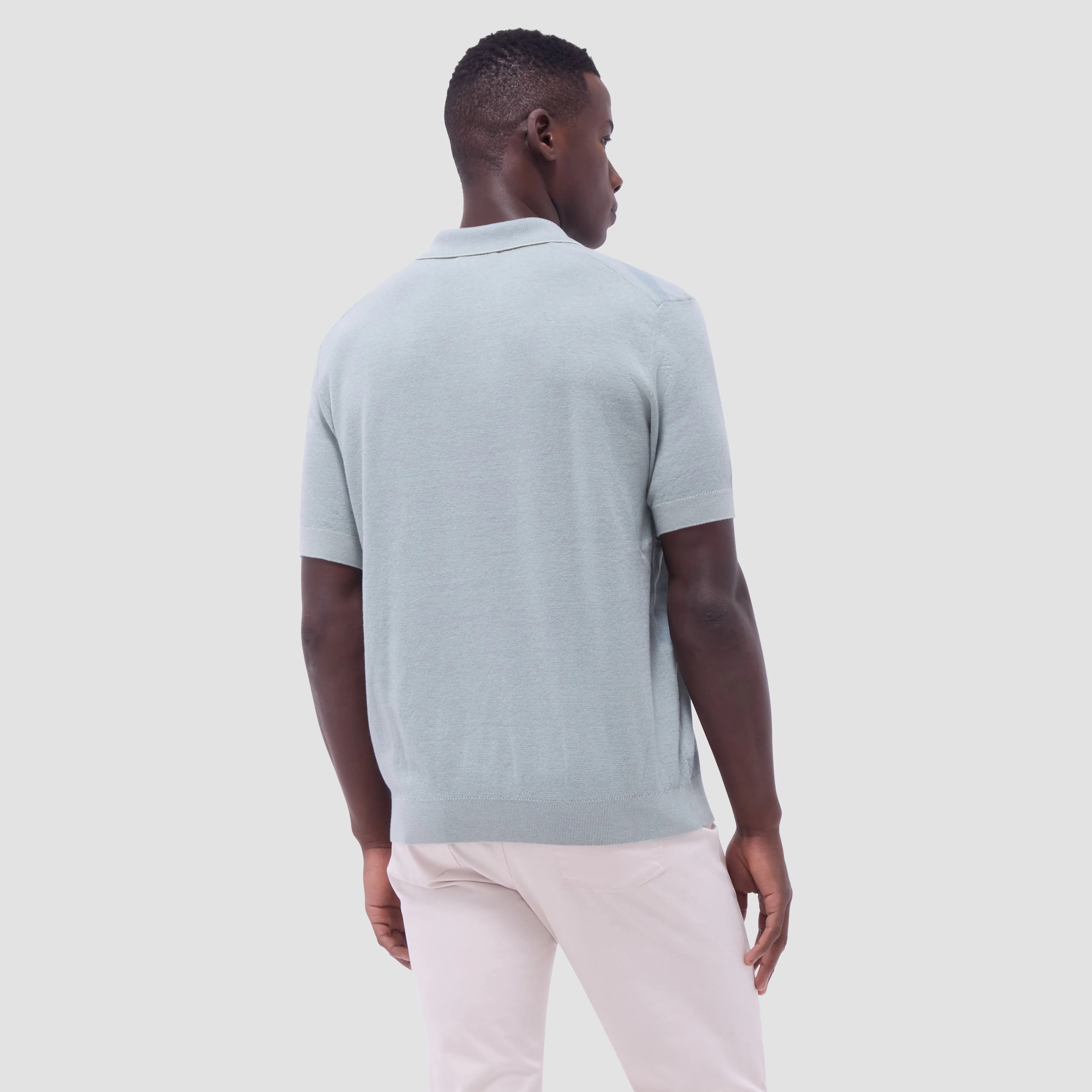 Abstract Knit Short Sleeve Johnny Sweater sold by Bugatchi product image thumbnail 4