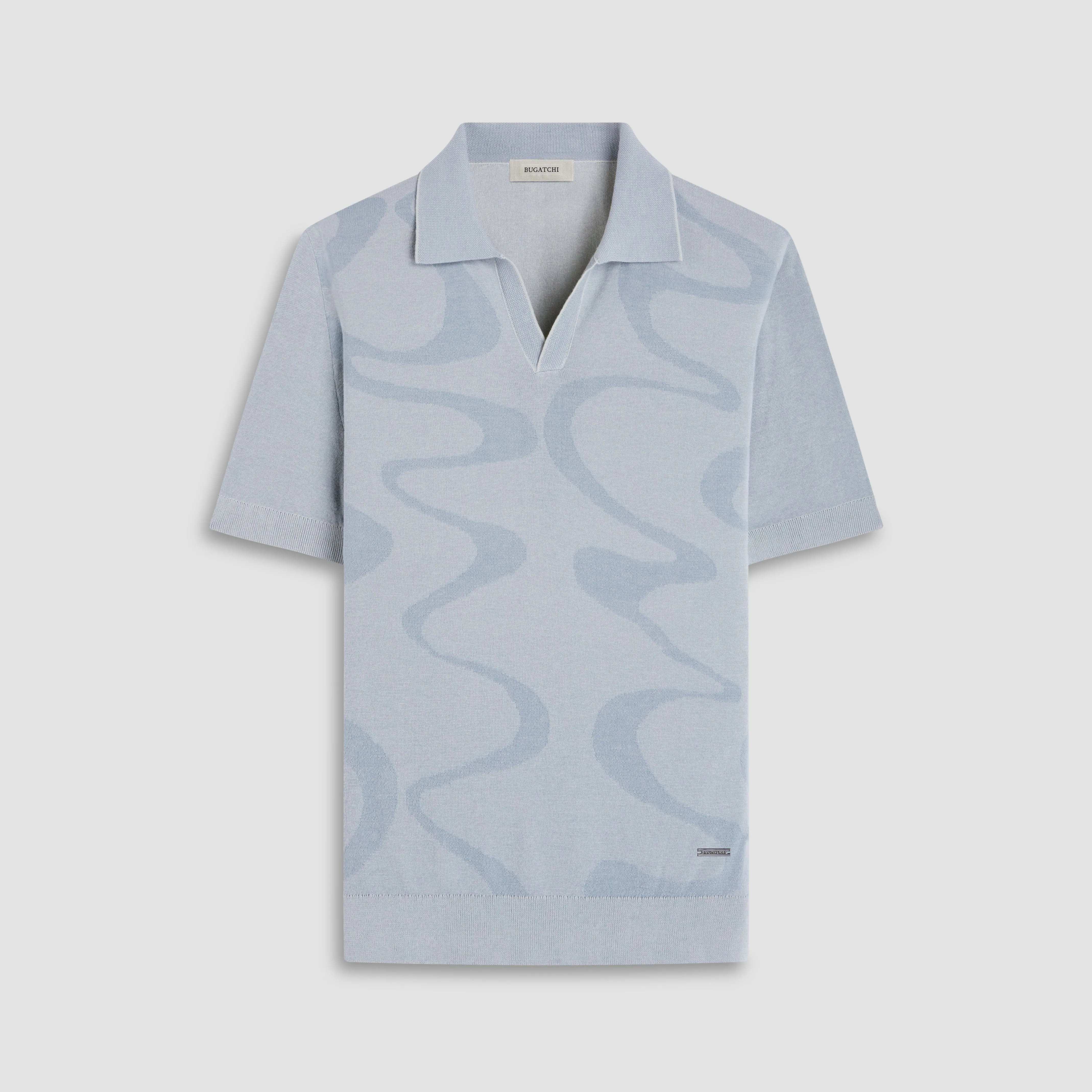 Abstract Knit Short Sleeve Johnny Sweater sold by Bugatchi