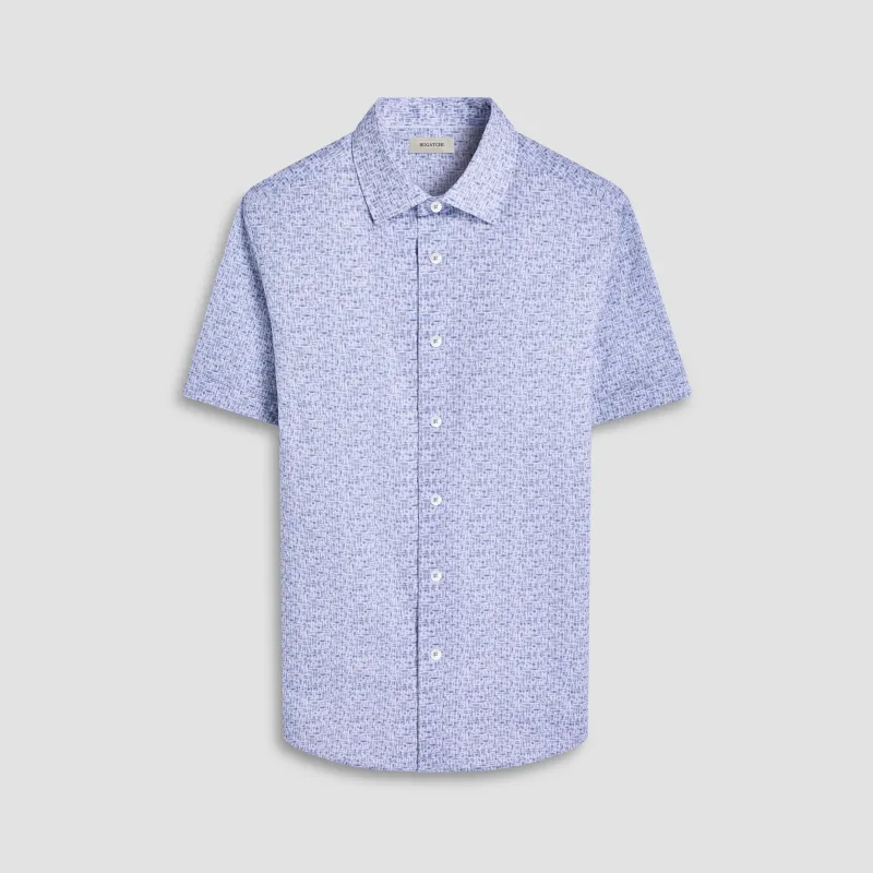 Miles Bistro Print OoohCotton Short-Sleeve Shirt sold by Bugatchi