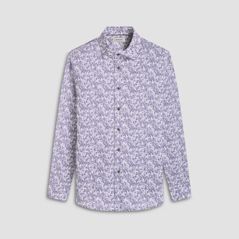 James Leaf Print OoohCotton Shirt sold by Bugatchi