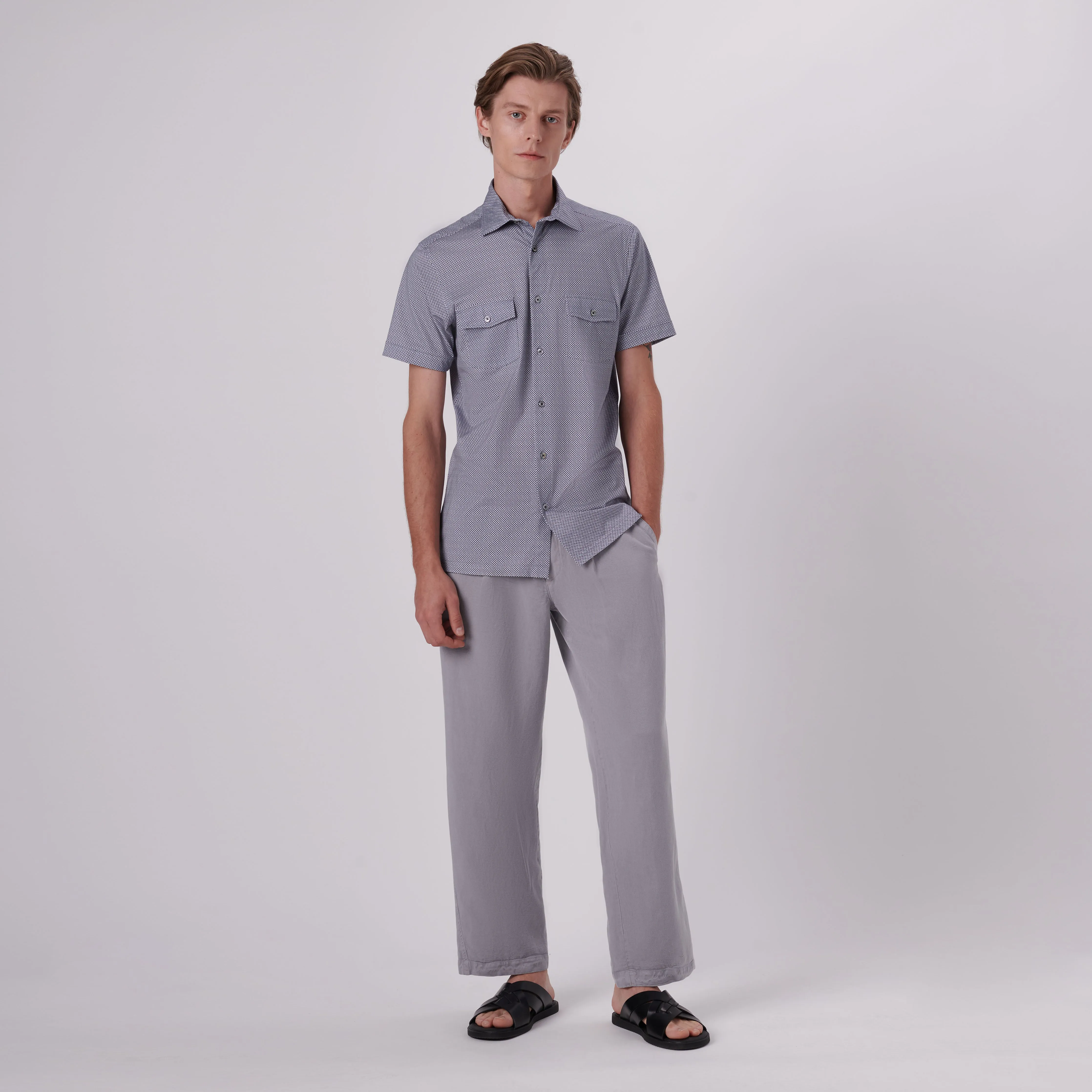 Milo Abstract Print OoohCotton Short Sleeve Shirt sold by Bugatchi product image thumbnail 5