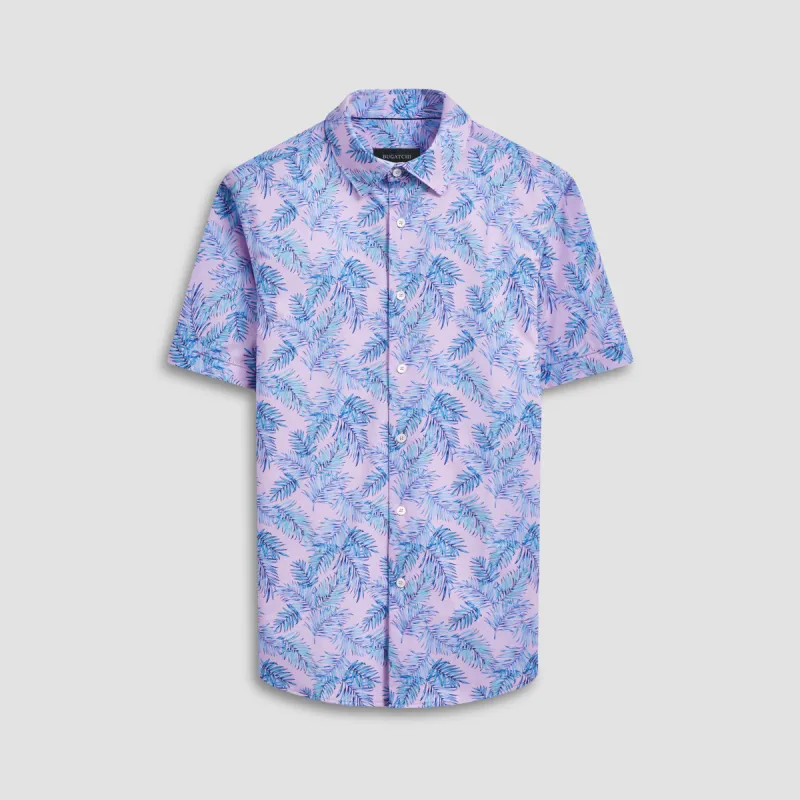 MILES Leaf Print OoohCotton Short Sleeve Shirt sold by Bugatchi