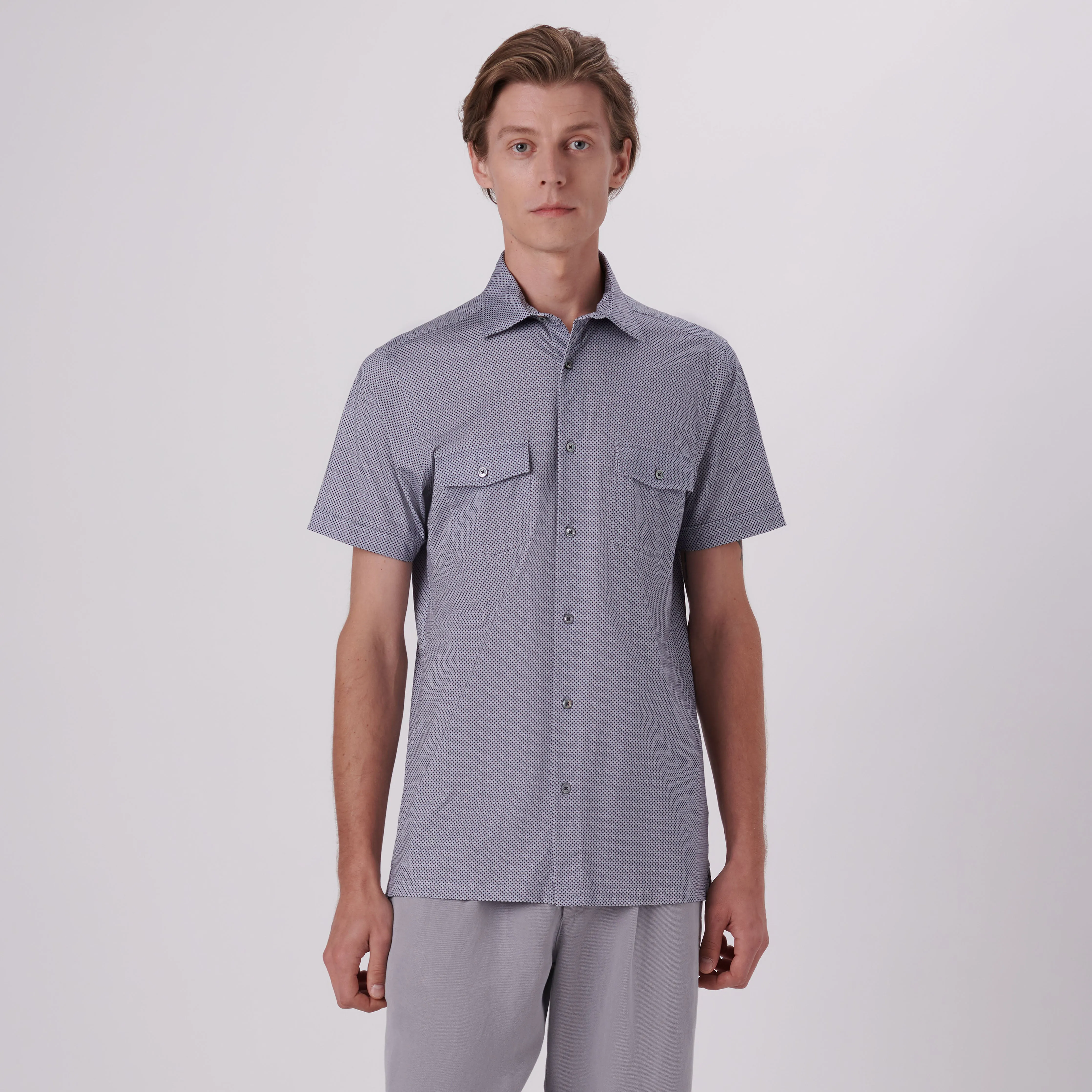 Milo Abstract Print OoohCotton Short Sleeve Shirt sold by Bugatchi product image thumbnail 2