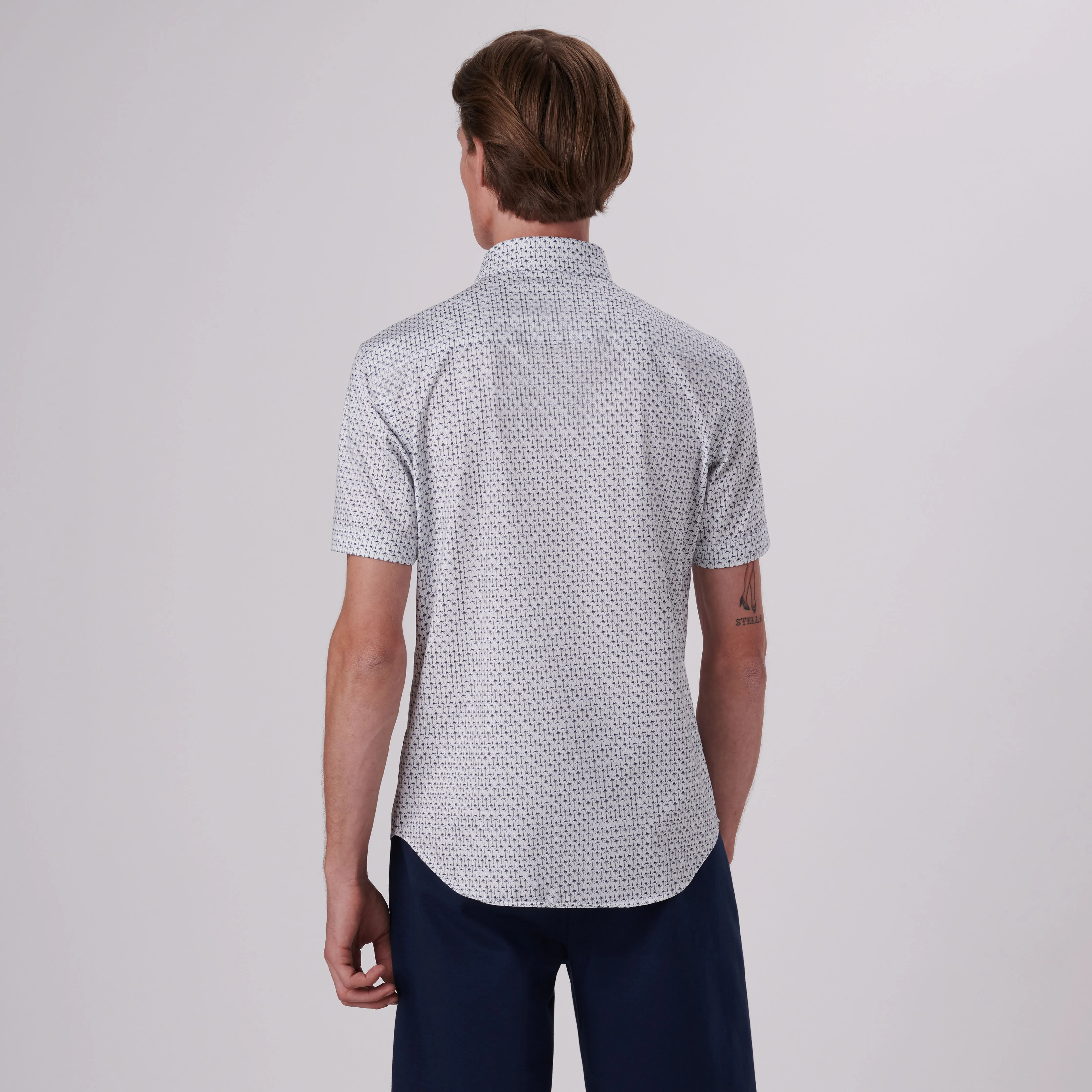 Miles Palm Tree Print OoohCotton Short Sleeve Shirt sold by Bugatchi product image thumbnail 4