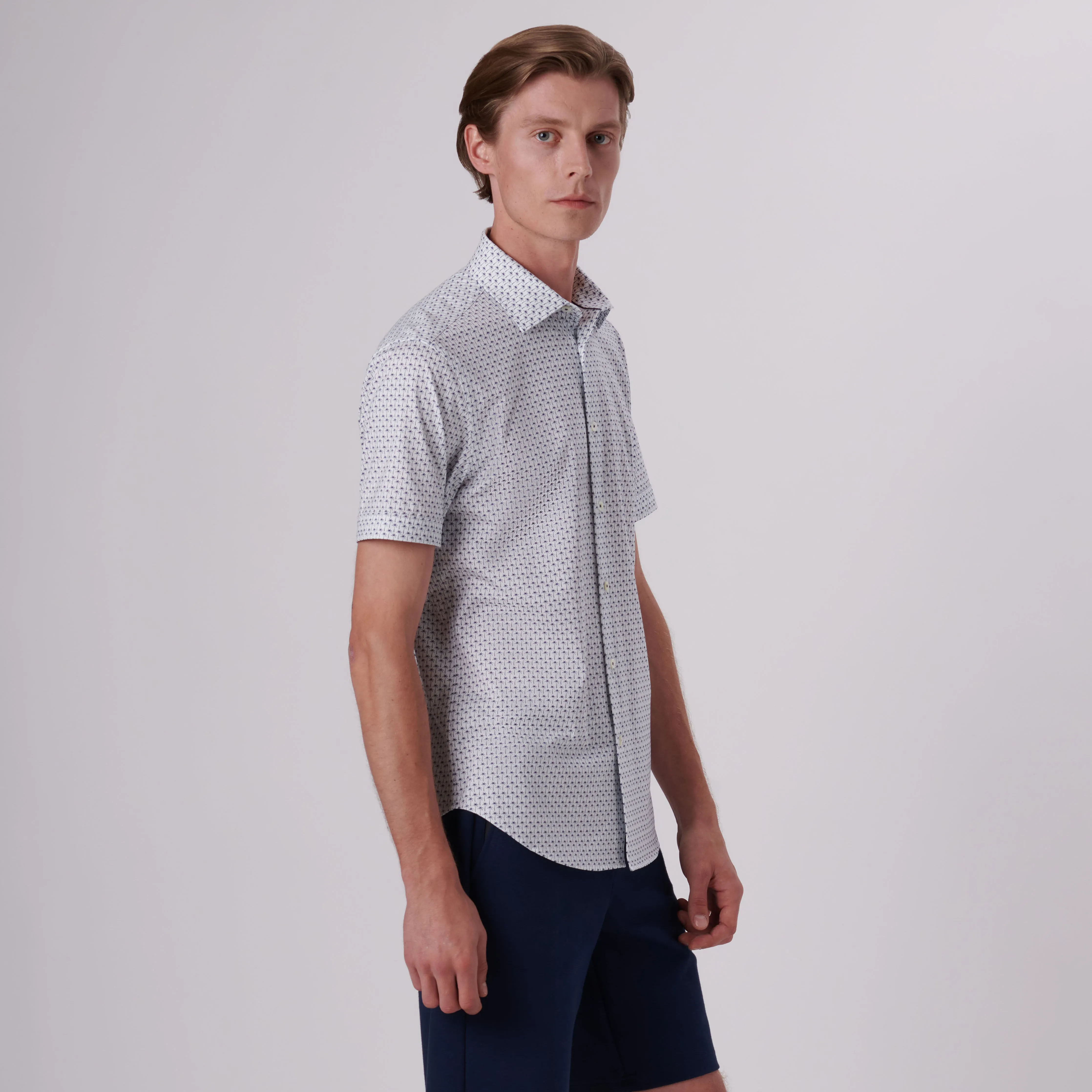 Miles Palm Tree Print OoohCotton Short Sleeve Shirt sold by Bugatchi product image thumbnail 3