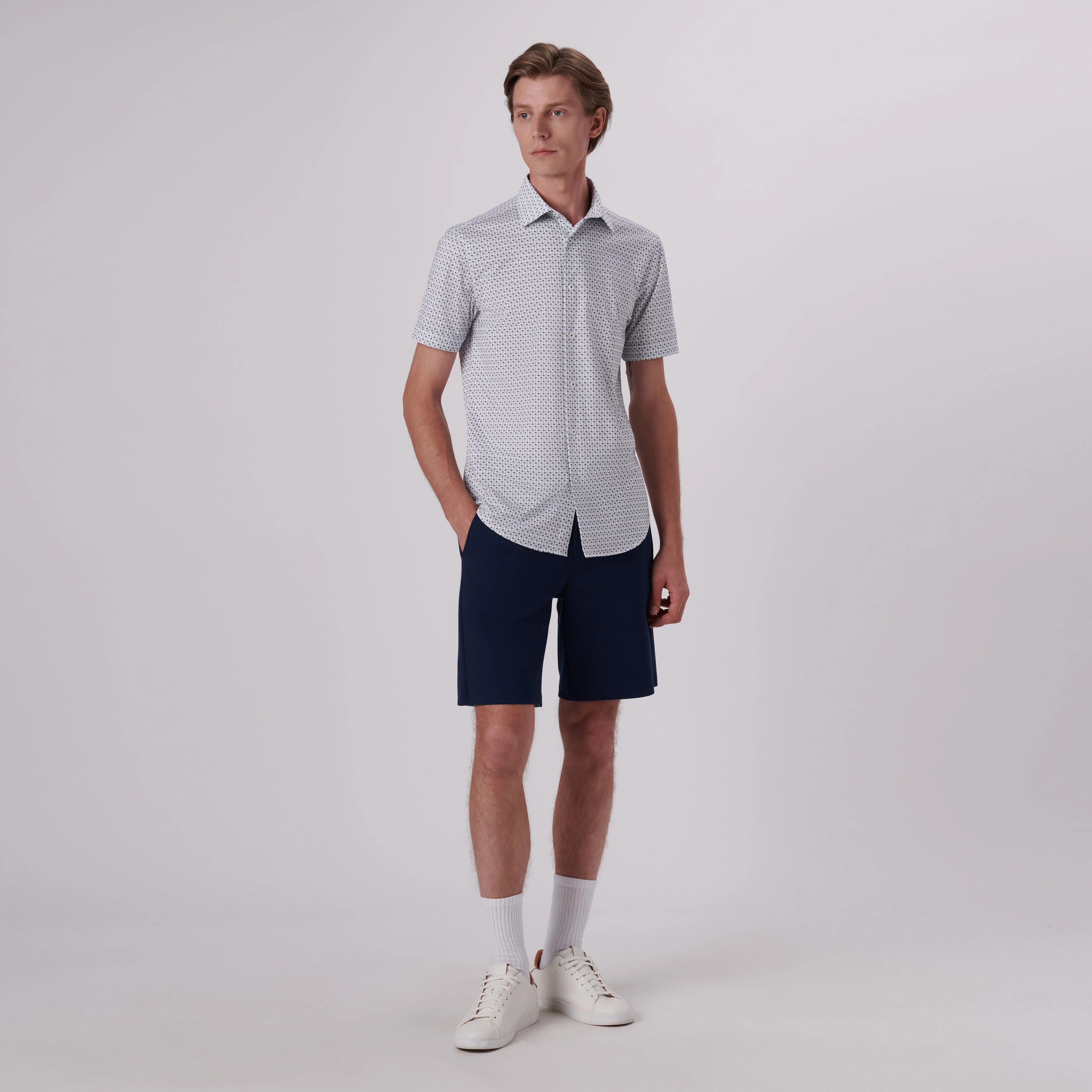 Miles Palm Tree Print OoohCotton Short Sleeve Shirt sold by Bugatchi product image thumbnail 5