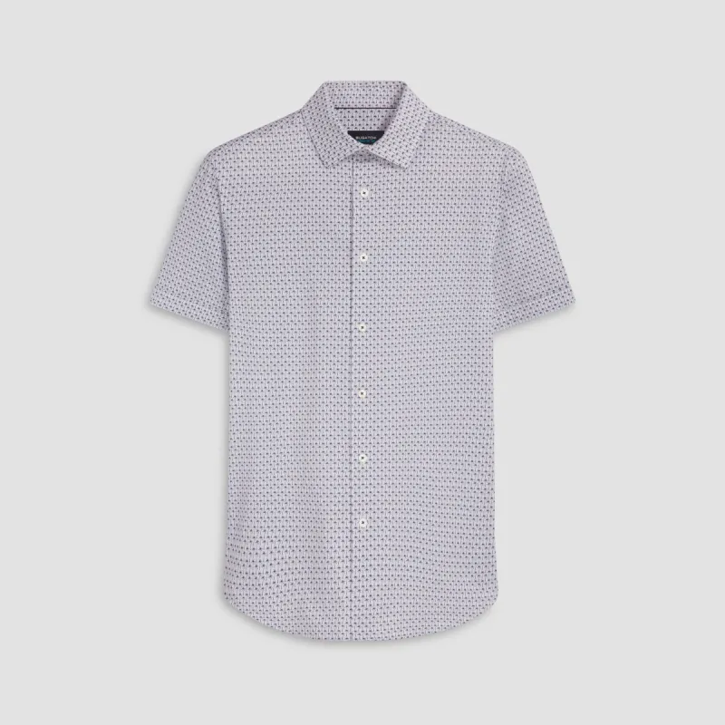 Miles Palm Tree Print OoohCotton Short Sleeve Shirt sold by Bugatchi