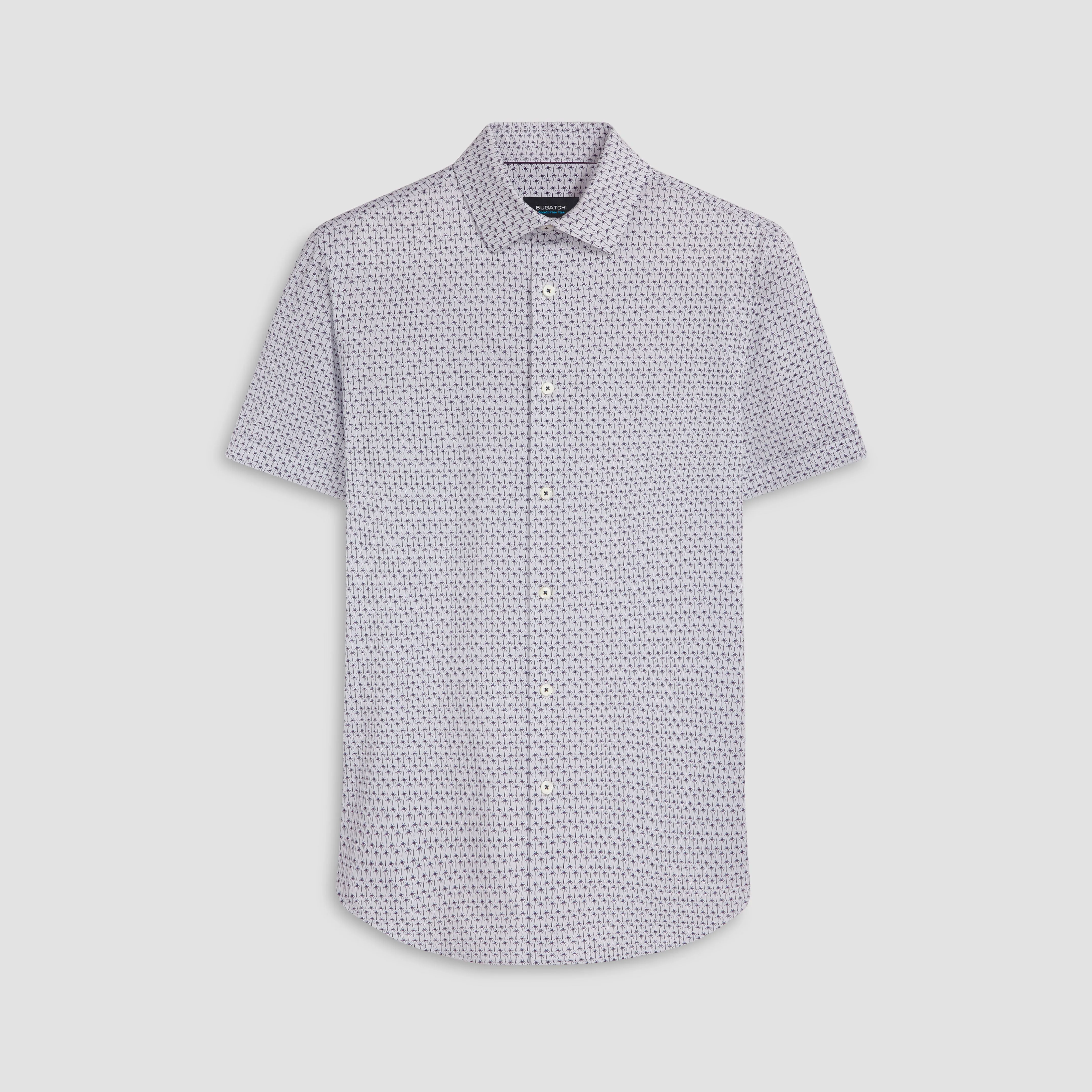 Miles Palm Tree Print OoohCotton Short Sleeve Shirt sold by Bugatchi