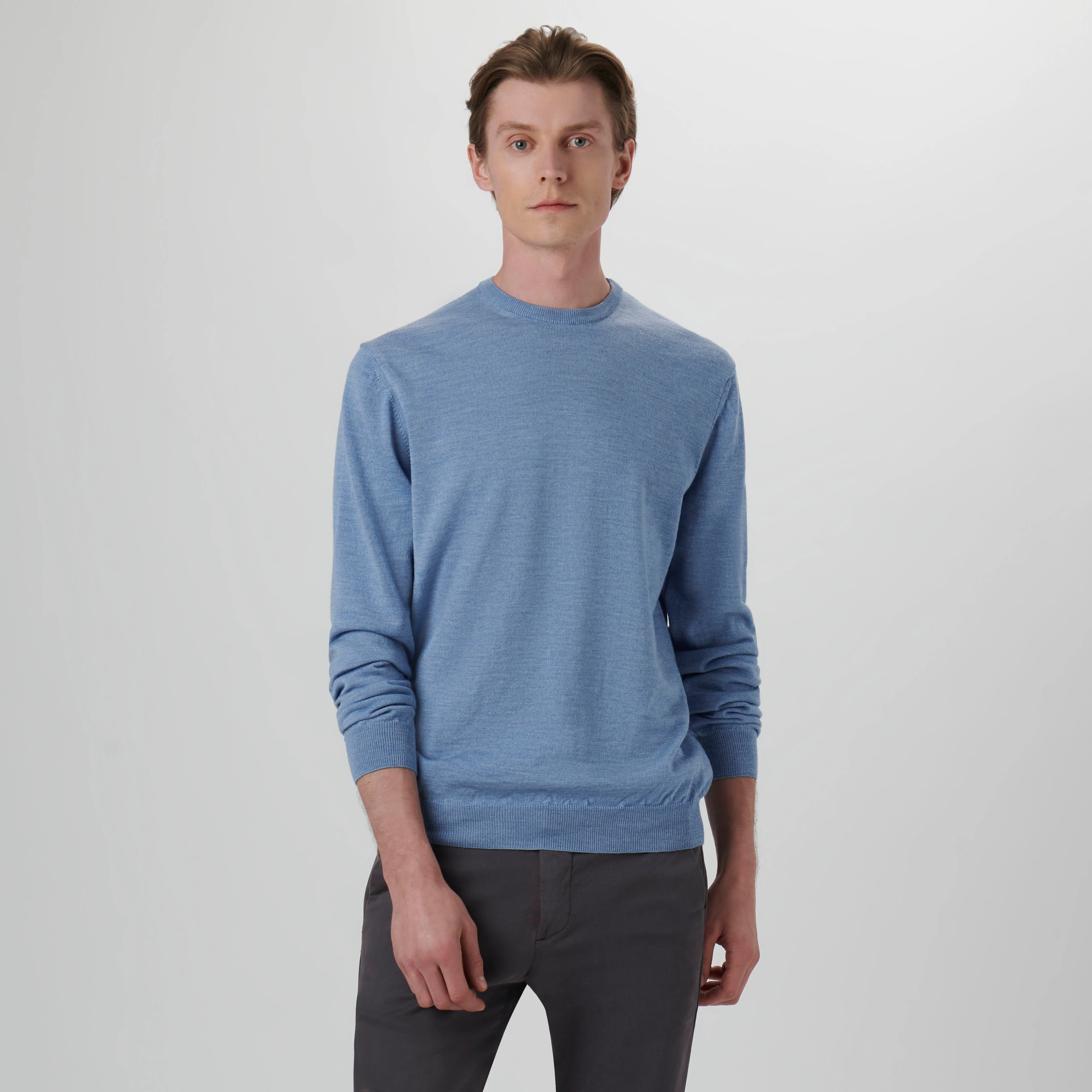 Super Merino Solid Crew Neck Sweater sold by Bugatchi product image thumbnail 2