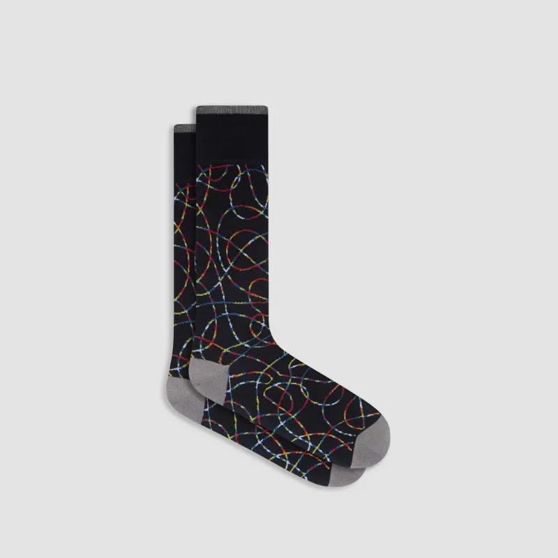 Abstract Mid-Calf Socks sold by Bugatchi