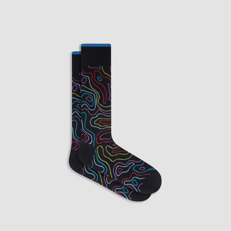 Abstract Mid-Calf Socks sold by Bugatchi
