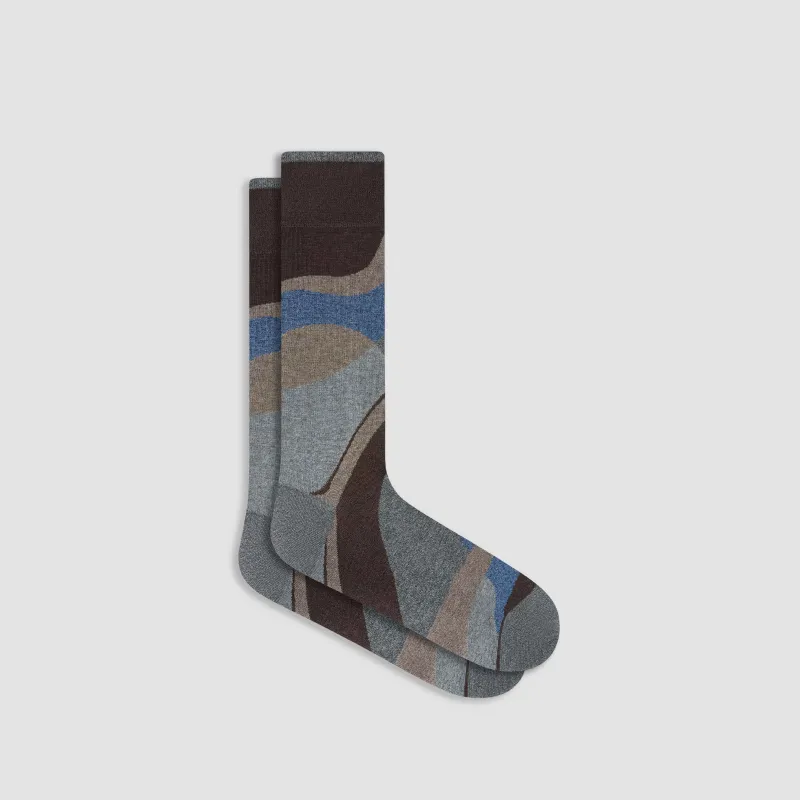 Abstract Mid-Calf Socks sold by Bugatchi