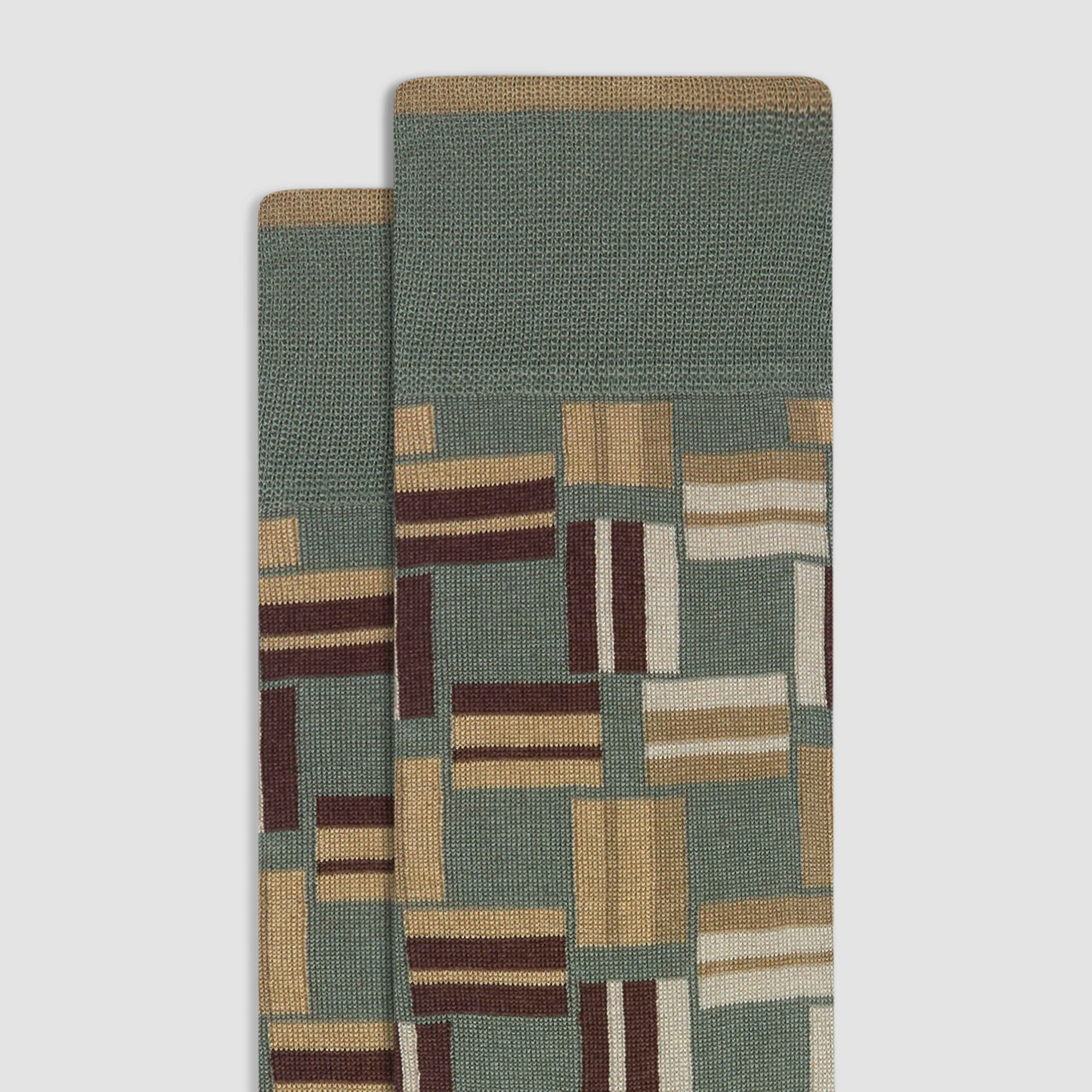 Geometric Mid-Calf Socks sold by Bugatchi product image thumbnail 2