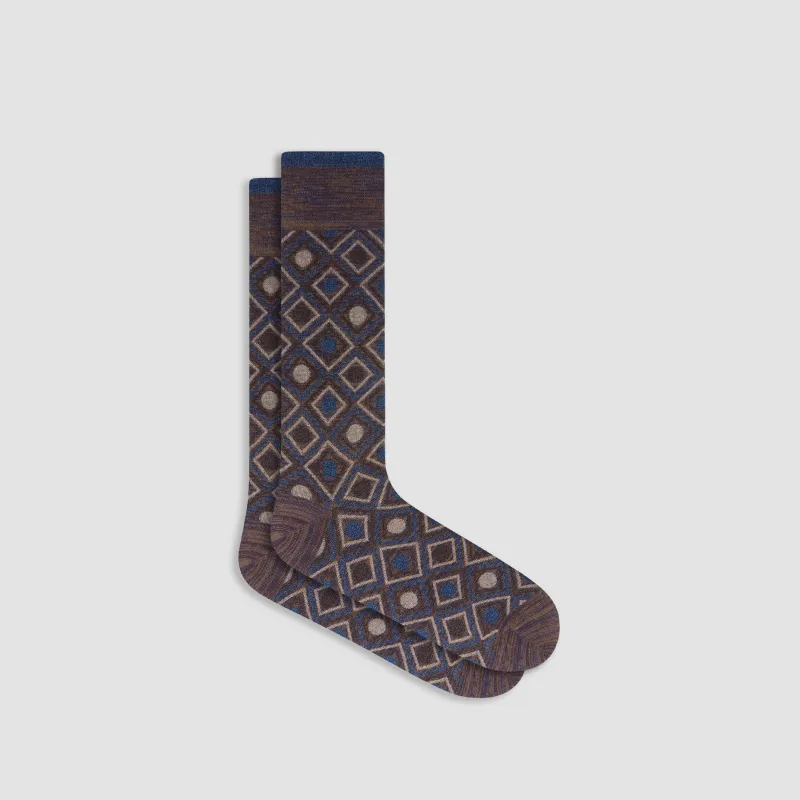Geometric Mid-Calf Socks sold by Bugatchi