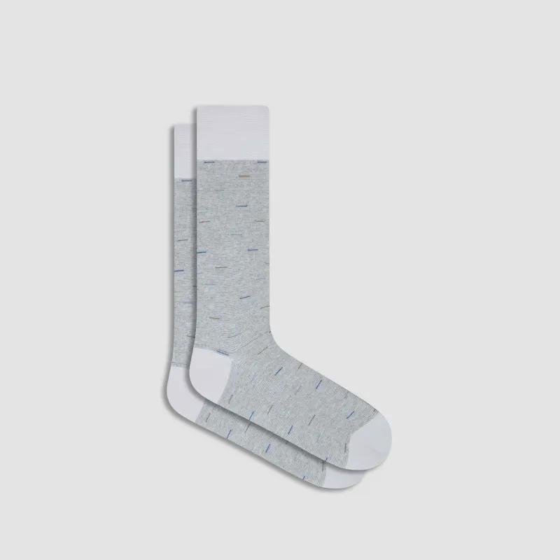 Striped Melange Mid-Calf Socks made by Bugatchi
