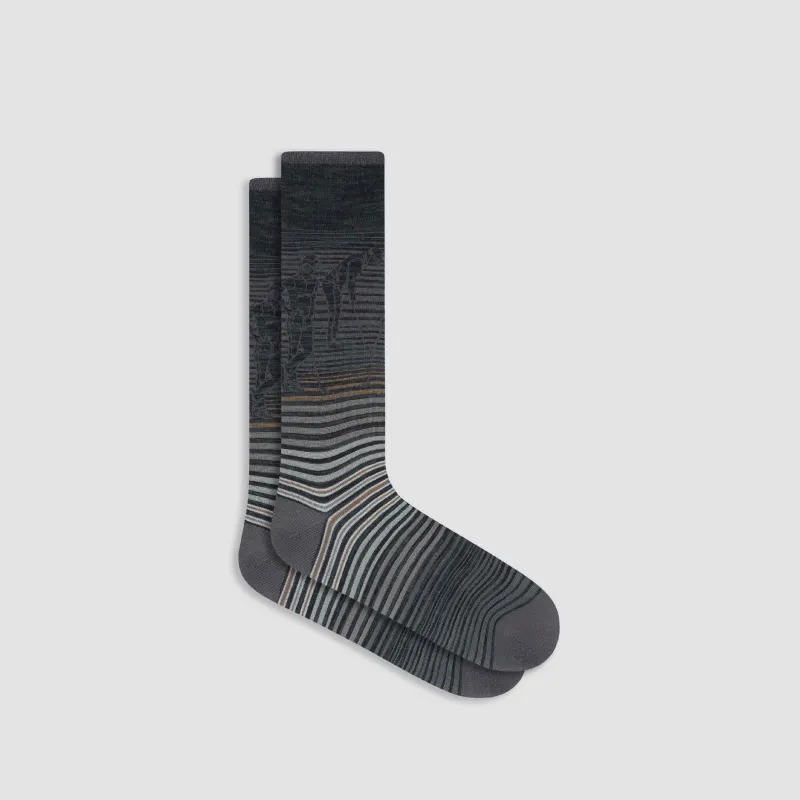 Golfer Striped Mid-Calf Socks sold by Bugatchi