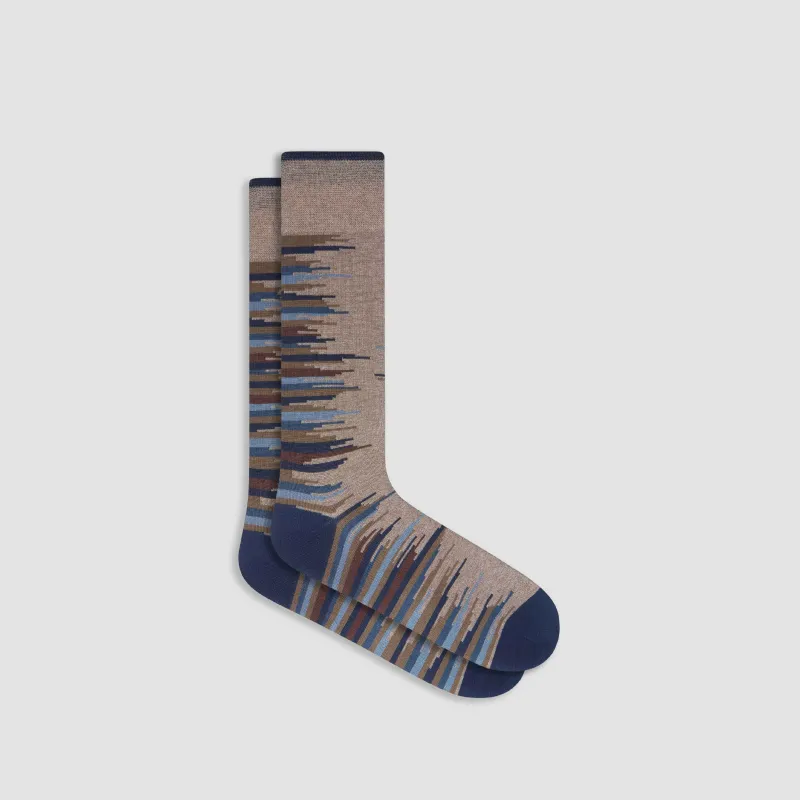 Jagged Stripes Mid-Calf Socks sold by Bugatchi