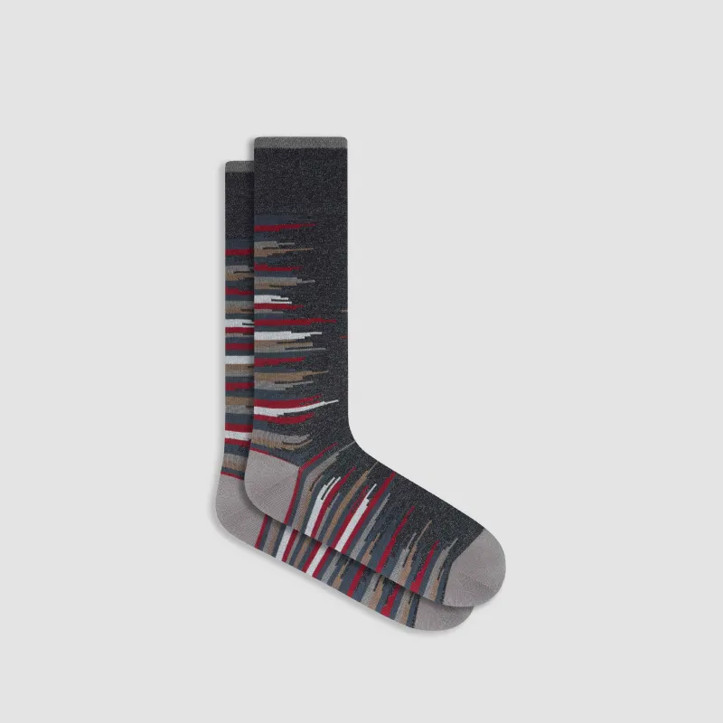Jagged Stripes Mid-Calf Socks sold by Bugatchi