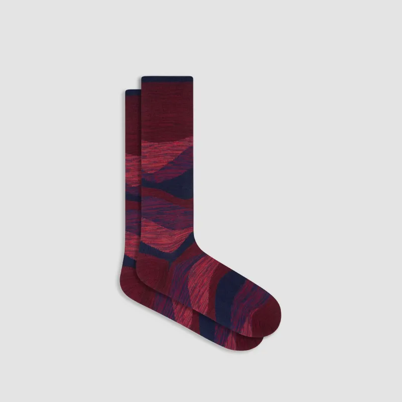 Abstract Wave Mid-Calf Socks sold by Bugatchi