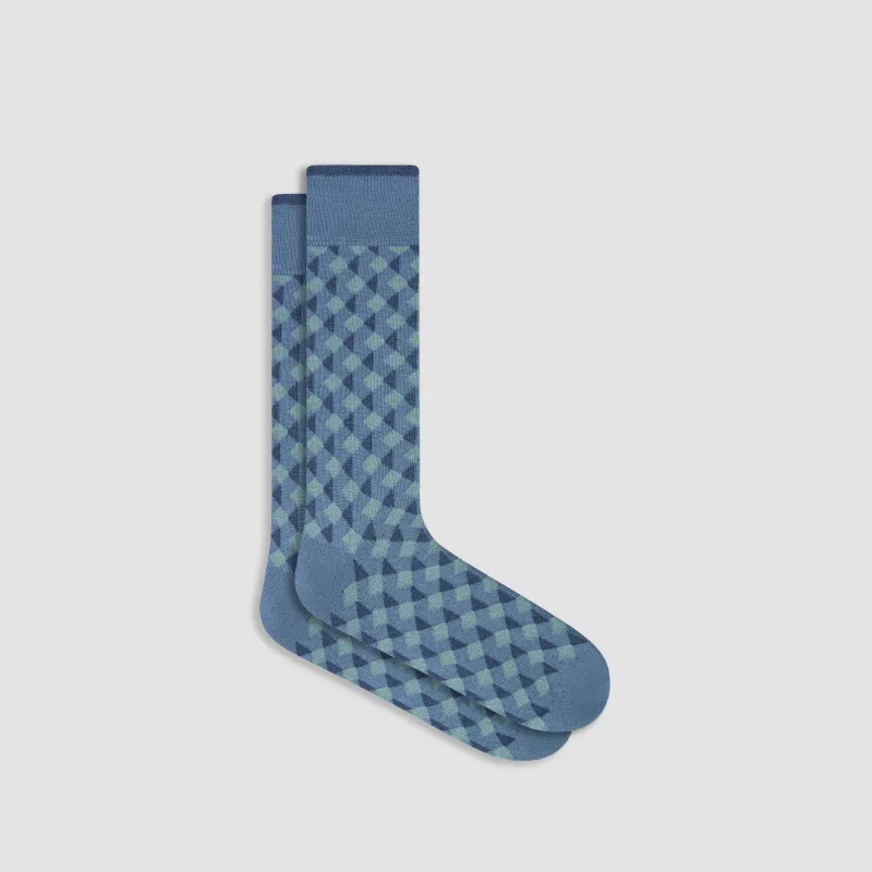 Geometric Cashmere Mid-Calf Socks sold by Bugatchi