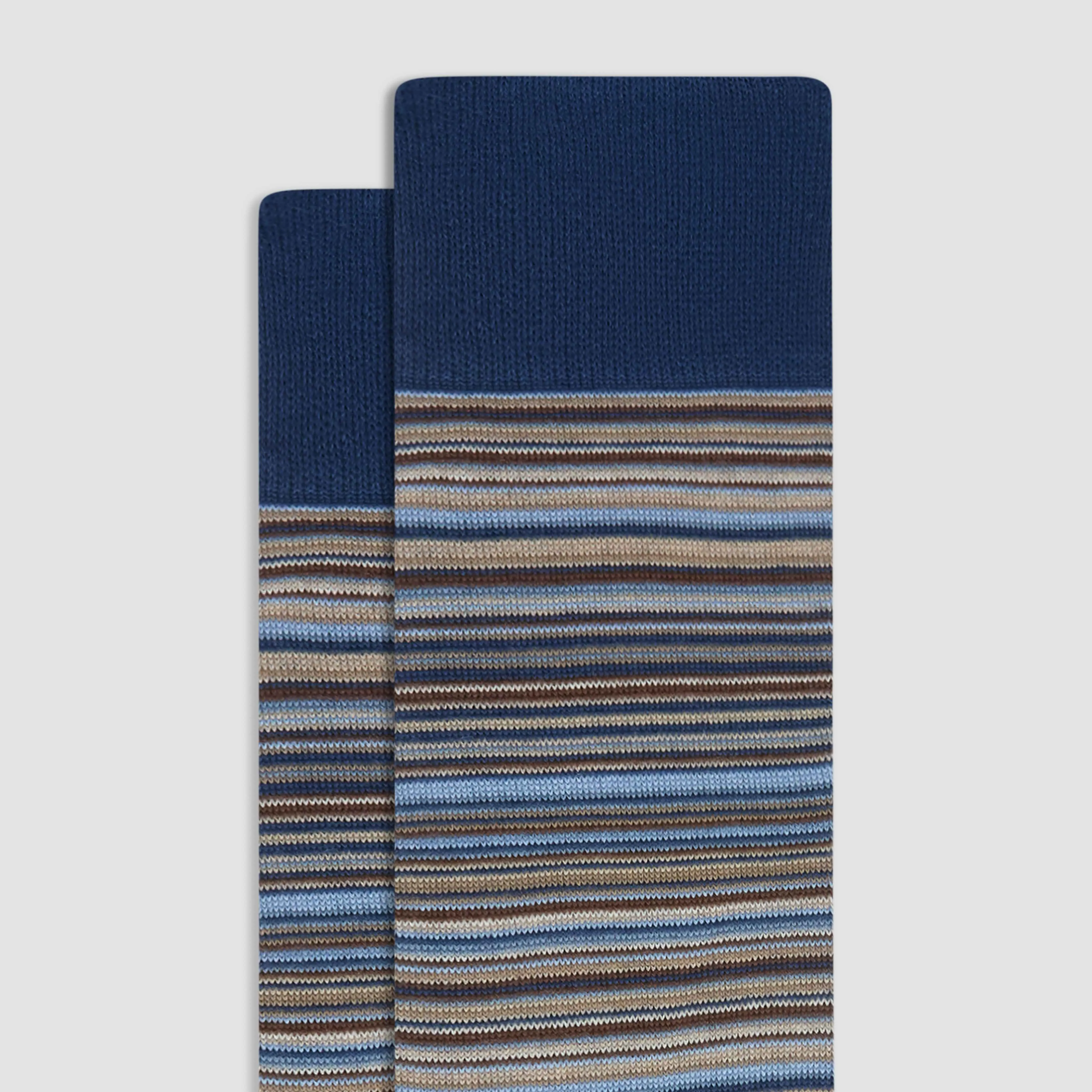 Striped Cashmere Mid-Calf Socks sold by Bugatchi product image thumbnail 2