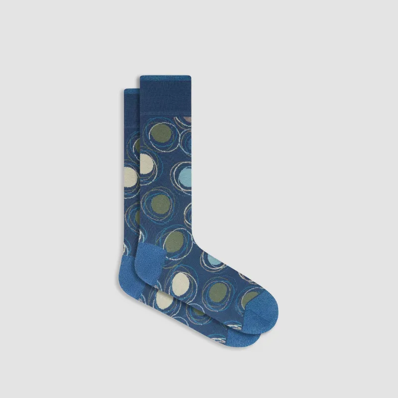 Abstract Circles Mid-Calf Socks sold by Bugatchi