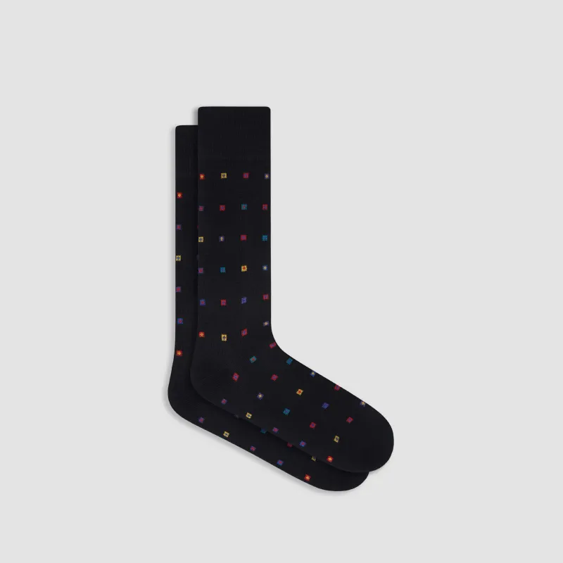 Geometric Cashmere Mid-Calf Socks sold by Bugatchi