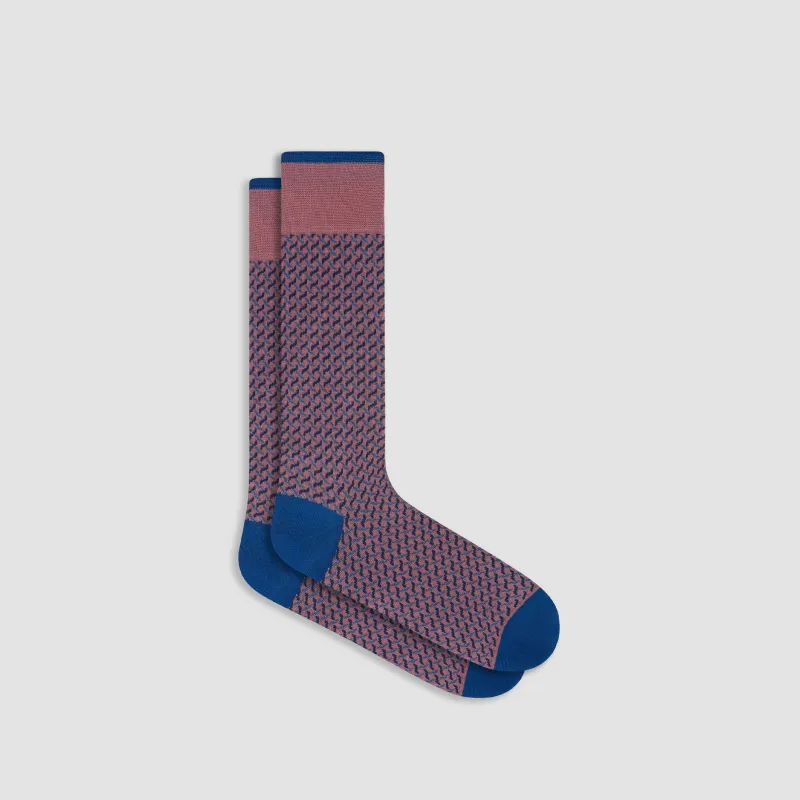 Geometric Weave Mid-Calf Socks sold by Bugatchi
