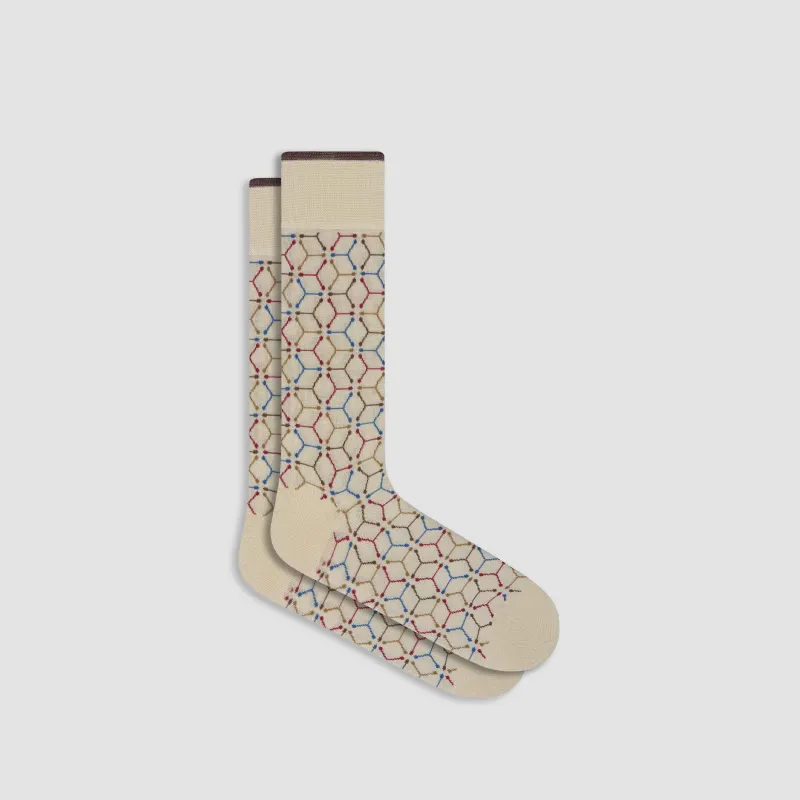 Geometric Mid-Calf Socks sold by Bugatchi