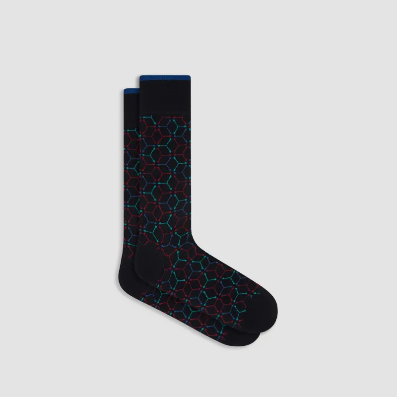 Geometric Mid-Calf Socks sold by Bugatchi
