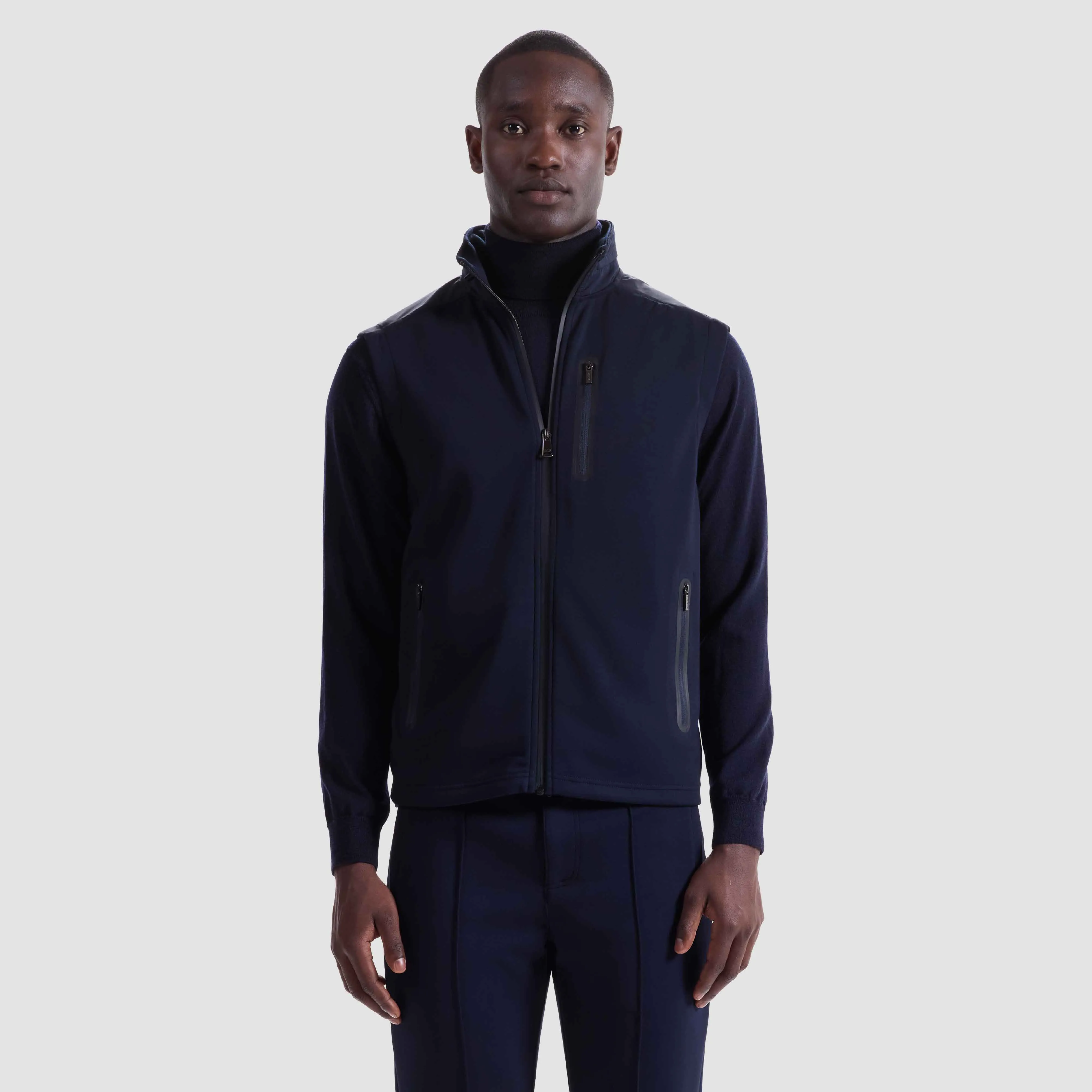 Soft Touch Performance Nylon Hooded Vest sold by Bugatchi product image thumbnail 2