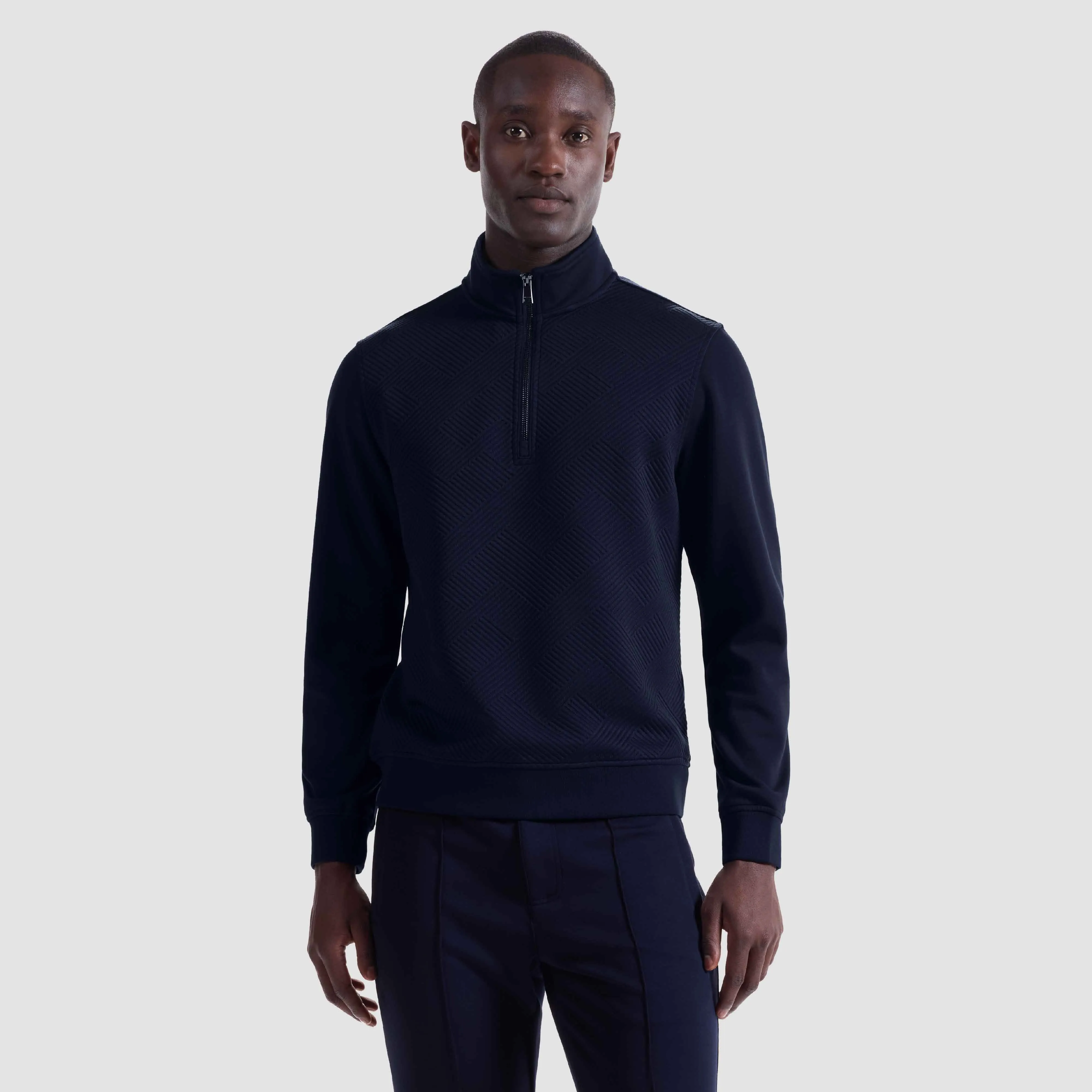 Soft Touch Geometric Performance Quarter Zip sold by Bugatchi product image thumbnail 2