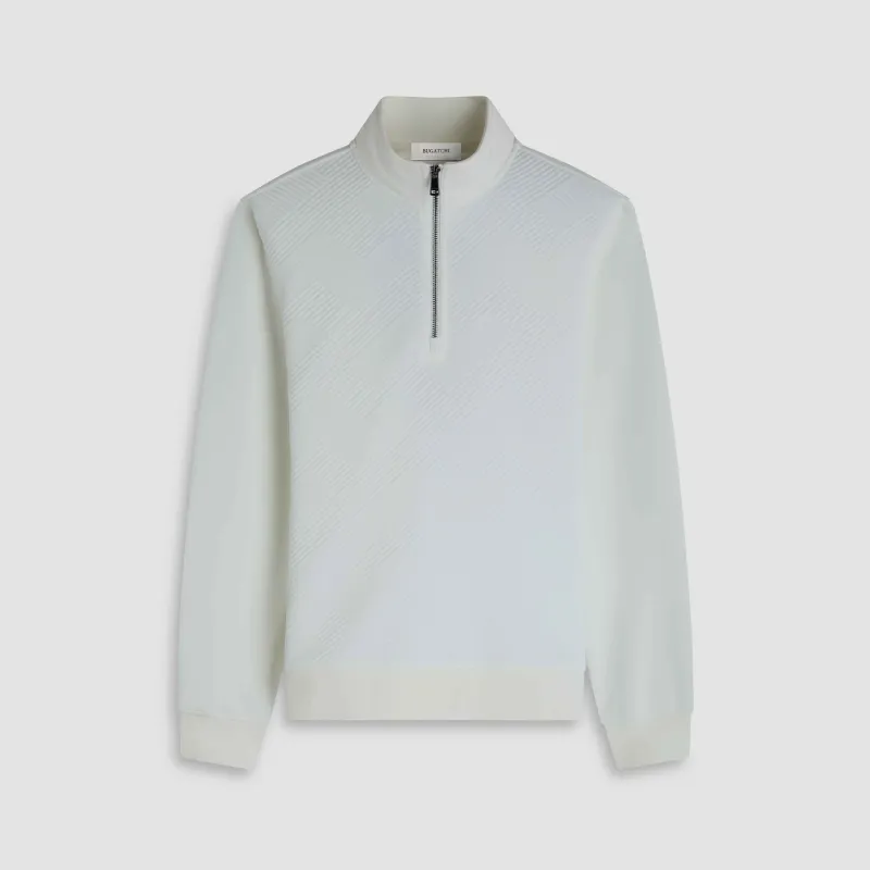 Soft Touch Geometric Performance Quarter Zip sold by Bugatchi