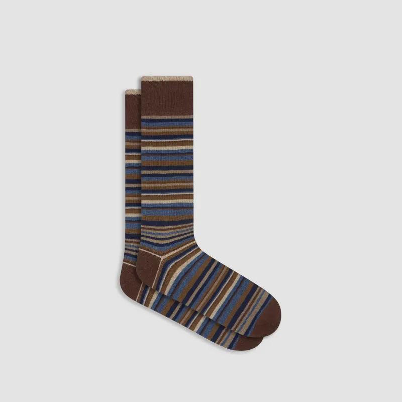 Striped Cashmere Mid-Calf Socks sold by Bugatchi