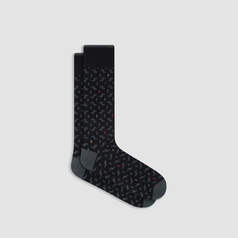 Geometric Cashmere Mid-Calf Socks sold by Bugatchi