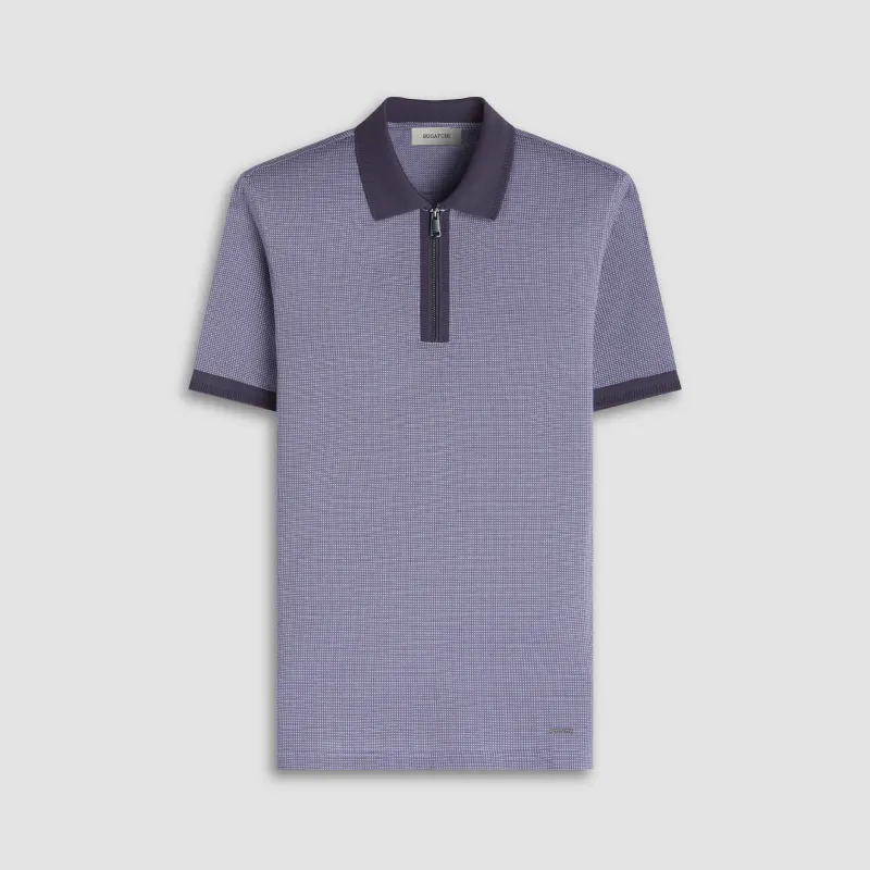 Pin Check Quarter Zip Polo sold by Bugatchi