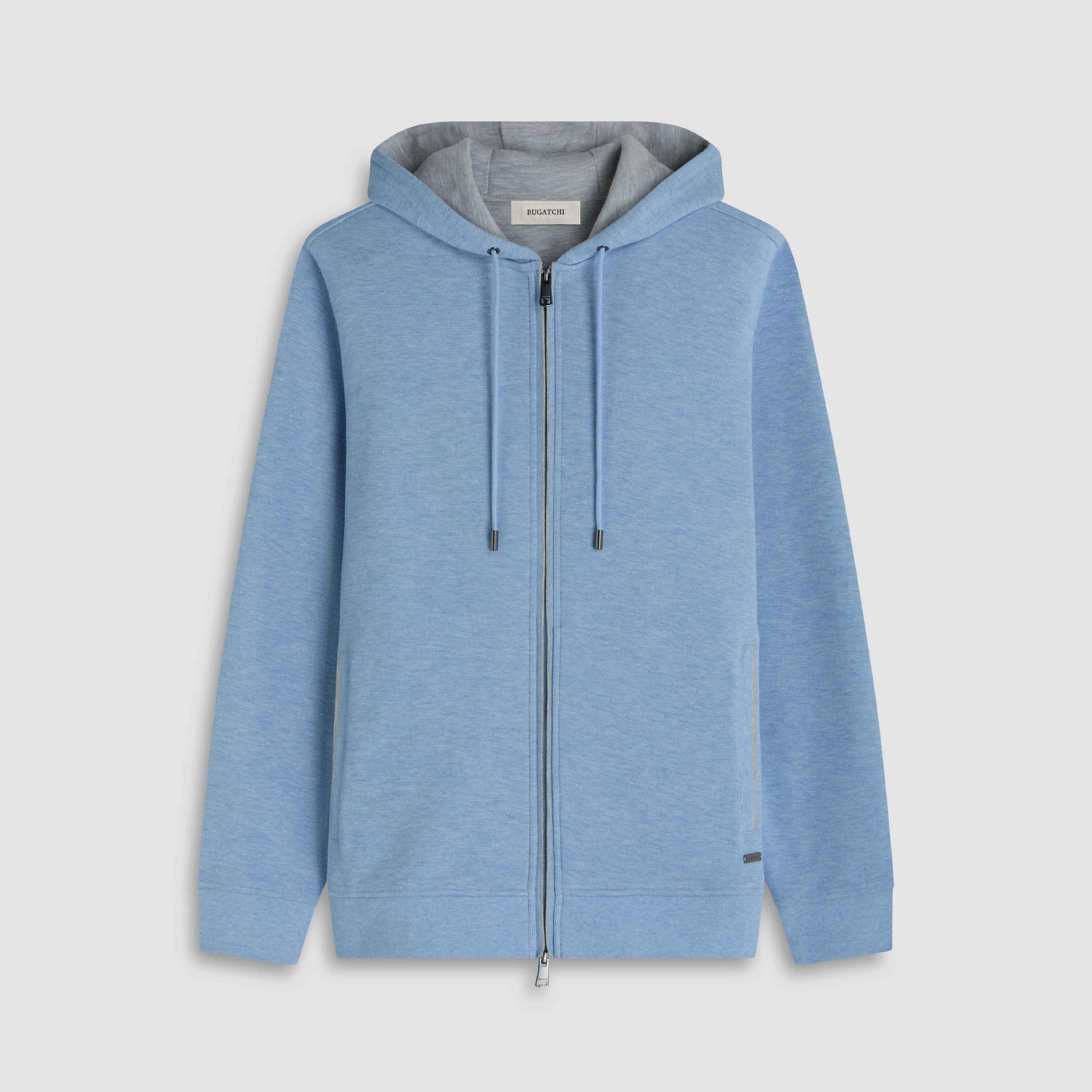 Heathered Pique Full Zip Hoodie sold by Bugatchi