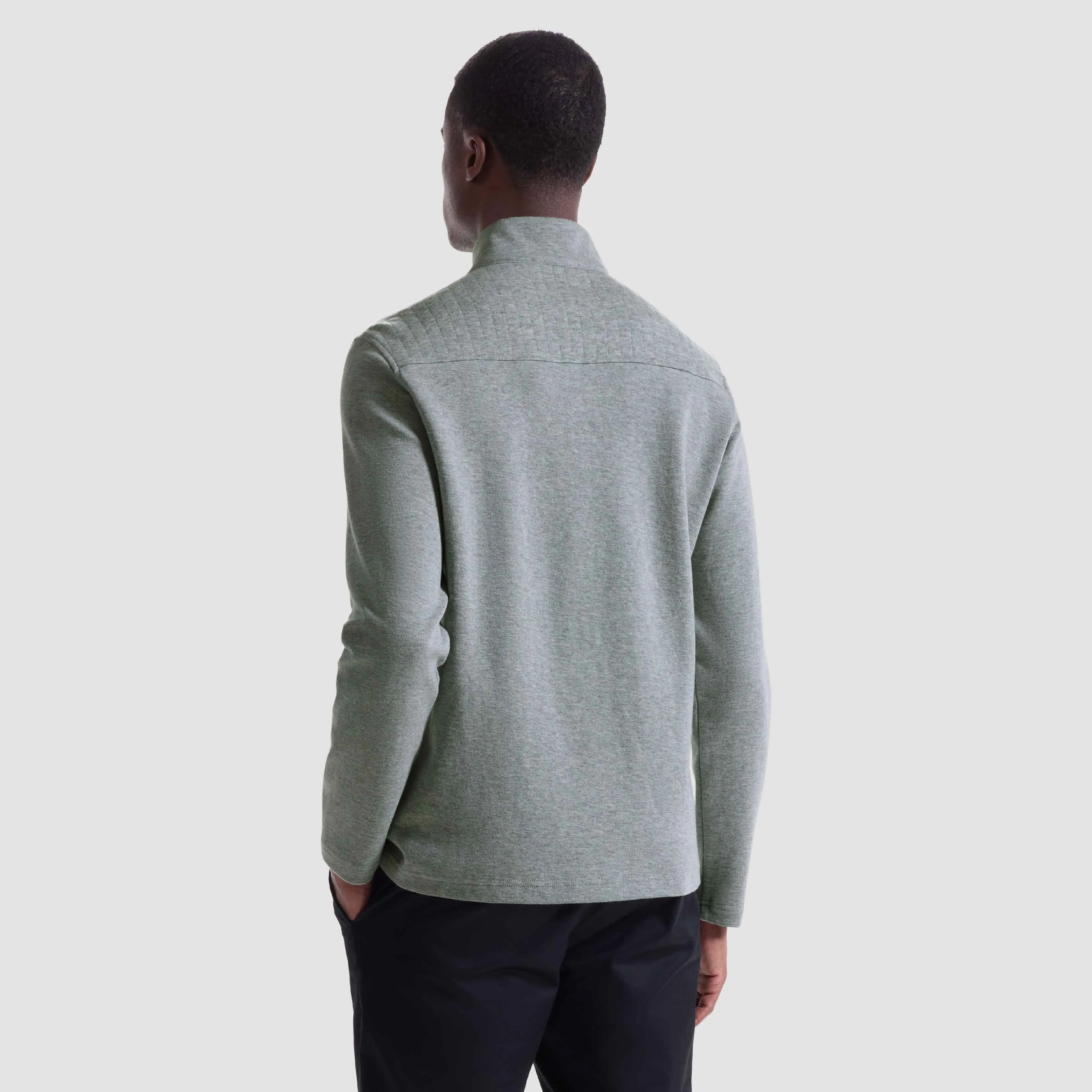 Heathered Waffle Knit Quarter Zip sold by Bugatchi product image thumbnail 4